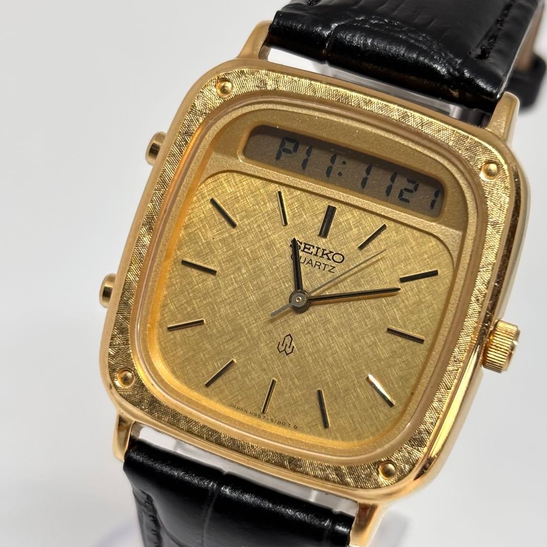 Rare working new belt Seiko 80s analog digital vintage watch