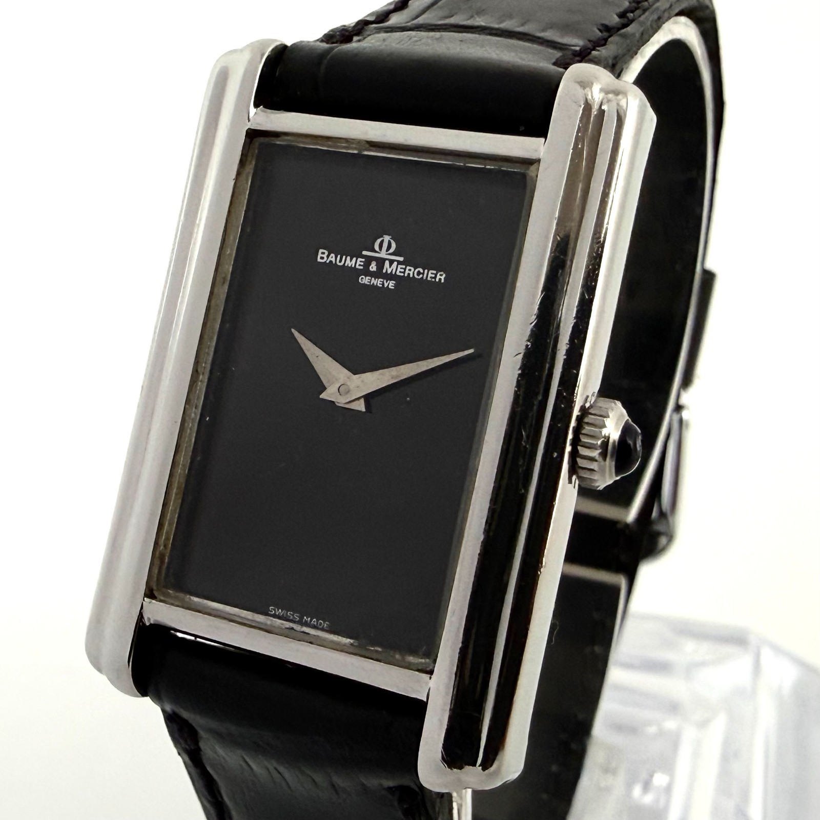 SWISS BAUME MERCIER REF 1724 TANK STYLE MANUAL WIND MINIMALIST RECTANGLE WATCH