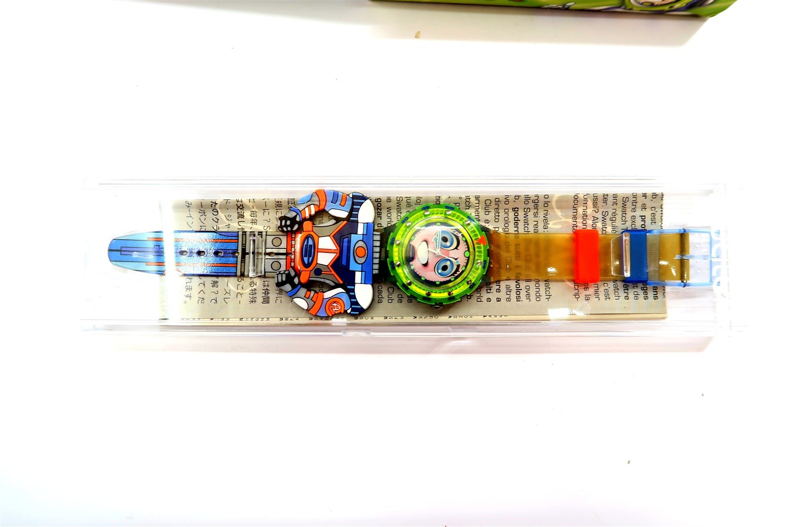 Swatch Watch STRIPP SDN120 Spaceman New 1996 Box Set ~ WORKS HAS DAMAGED BAND