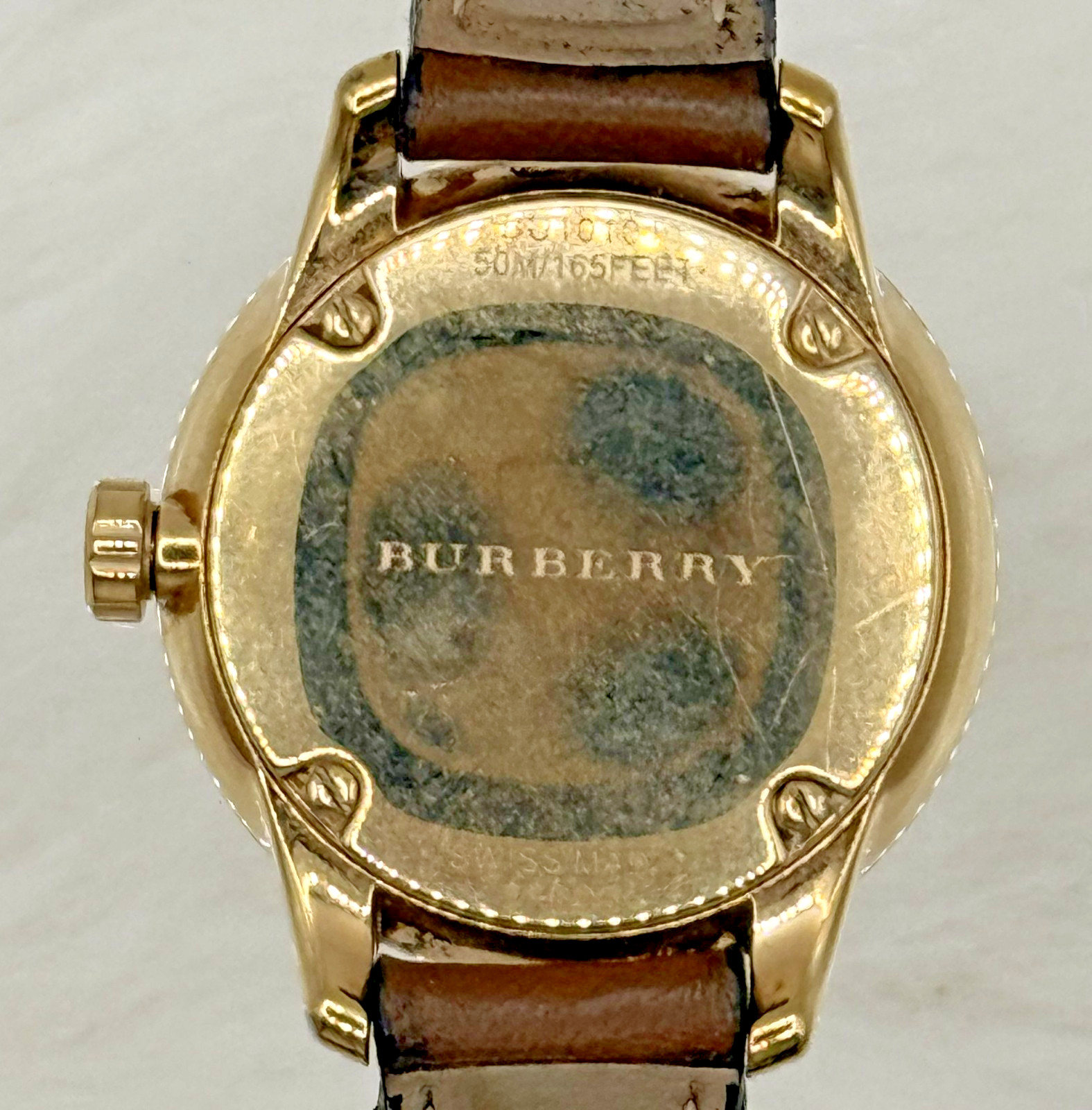 Burberry BU10101 The Classic Tan Gold Tone Steel 32 mm Women’s Watch W/Box