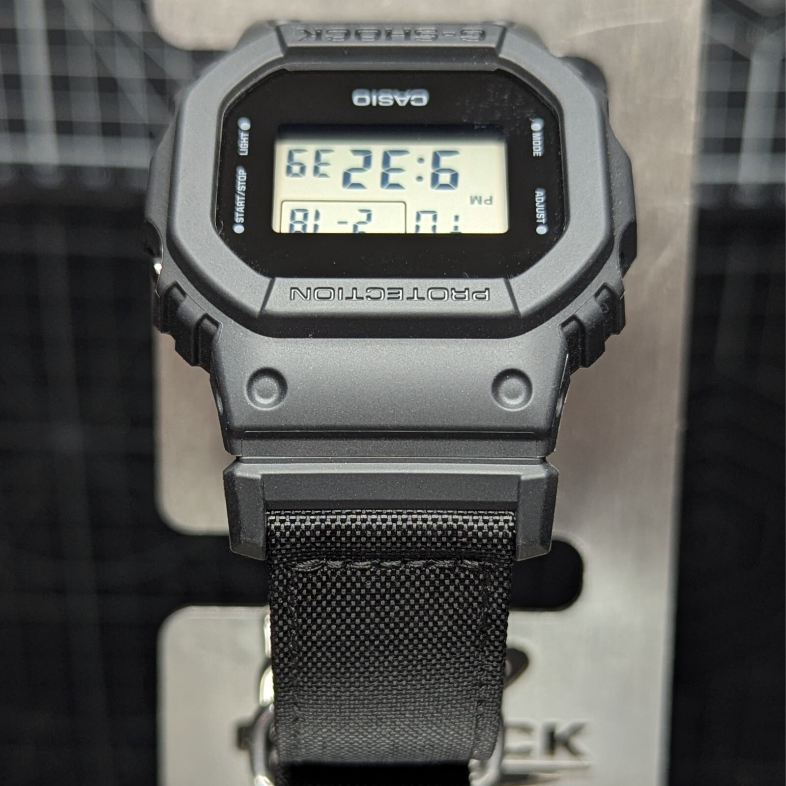 Casio G-Shock UTILITY BLACK DW-5600 BlackOut Cordura Band Square DW-5600BCE-1