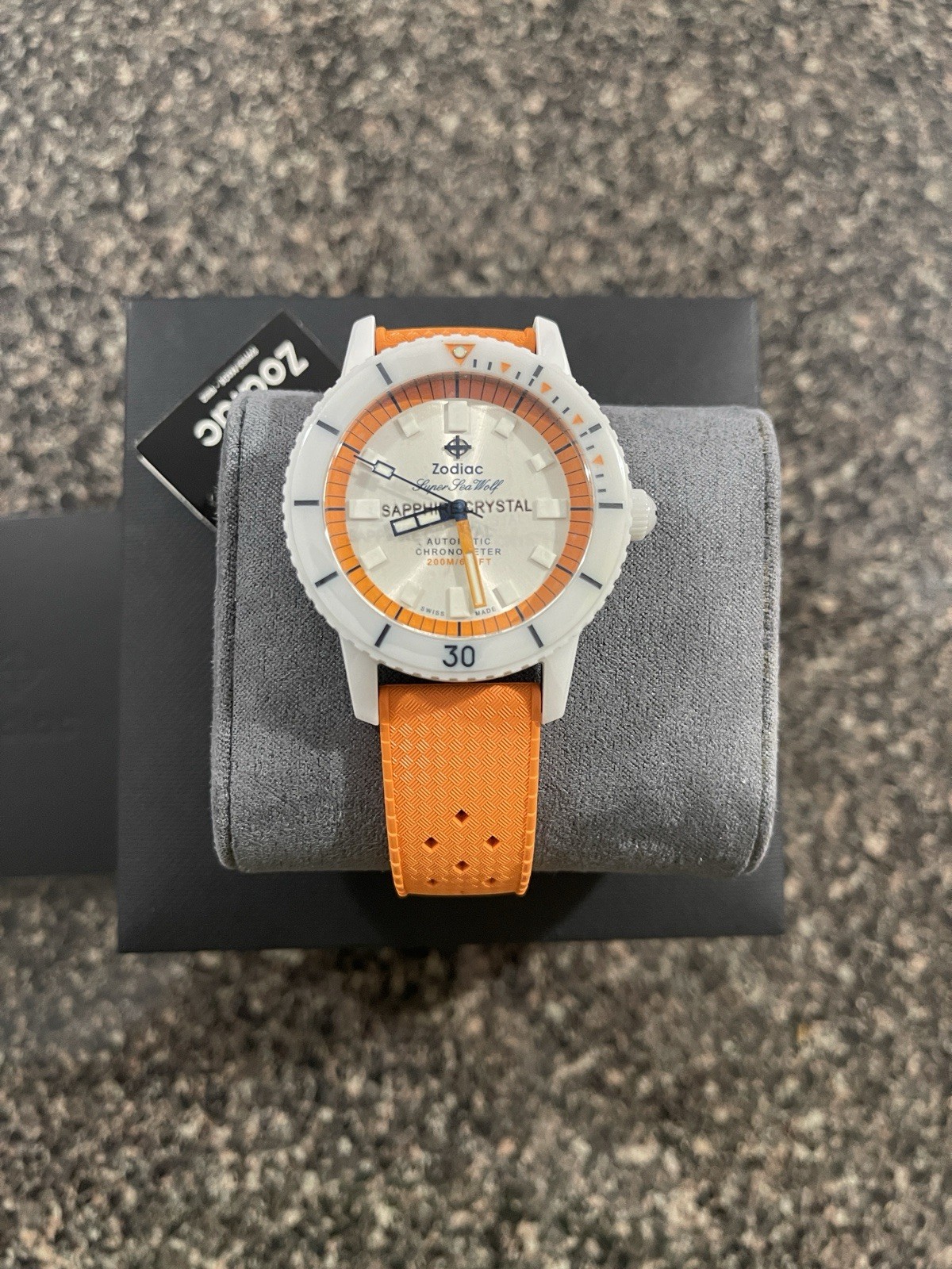 Zodiac Super Sea Wolf Automatic Ceramic Men’s Watch, ZO9591, White Dial