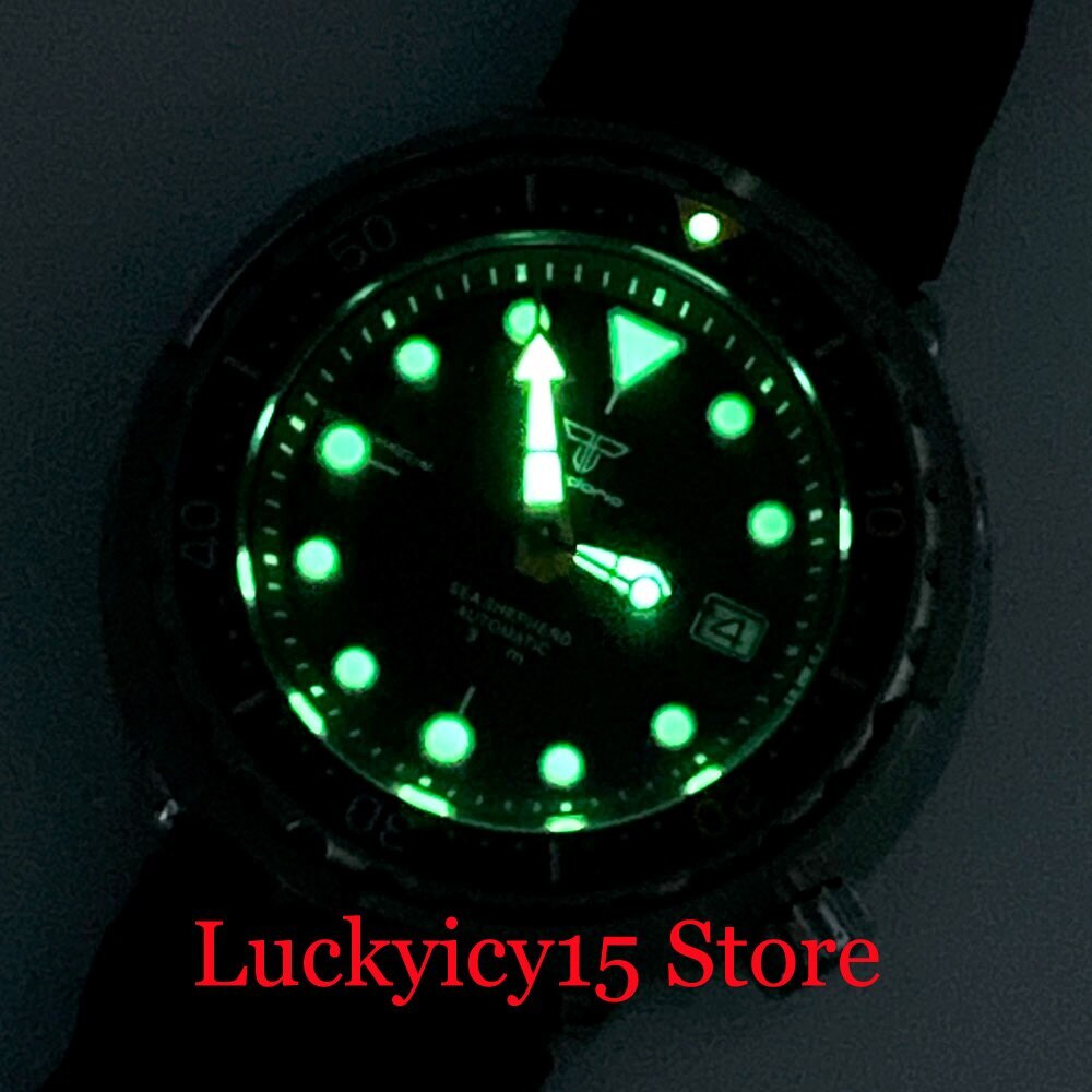 Tandorio 46.5MM Big Brushed Case 20 Bar Swim Men Watch NH35A Automatic Movement