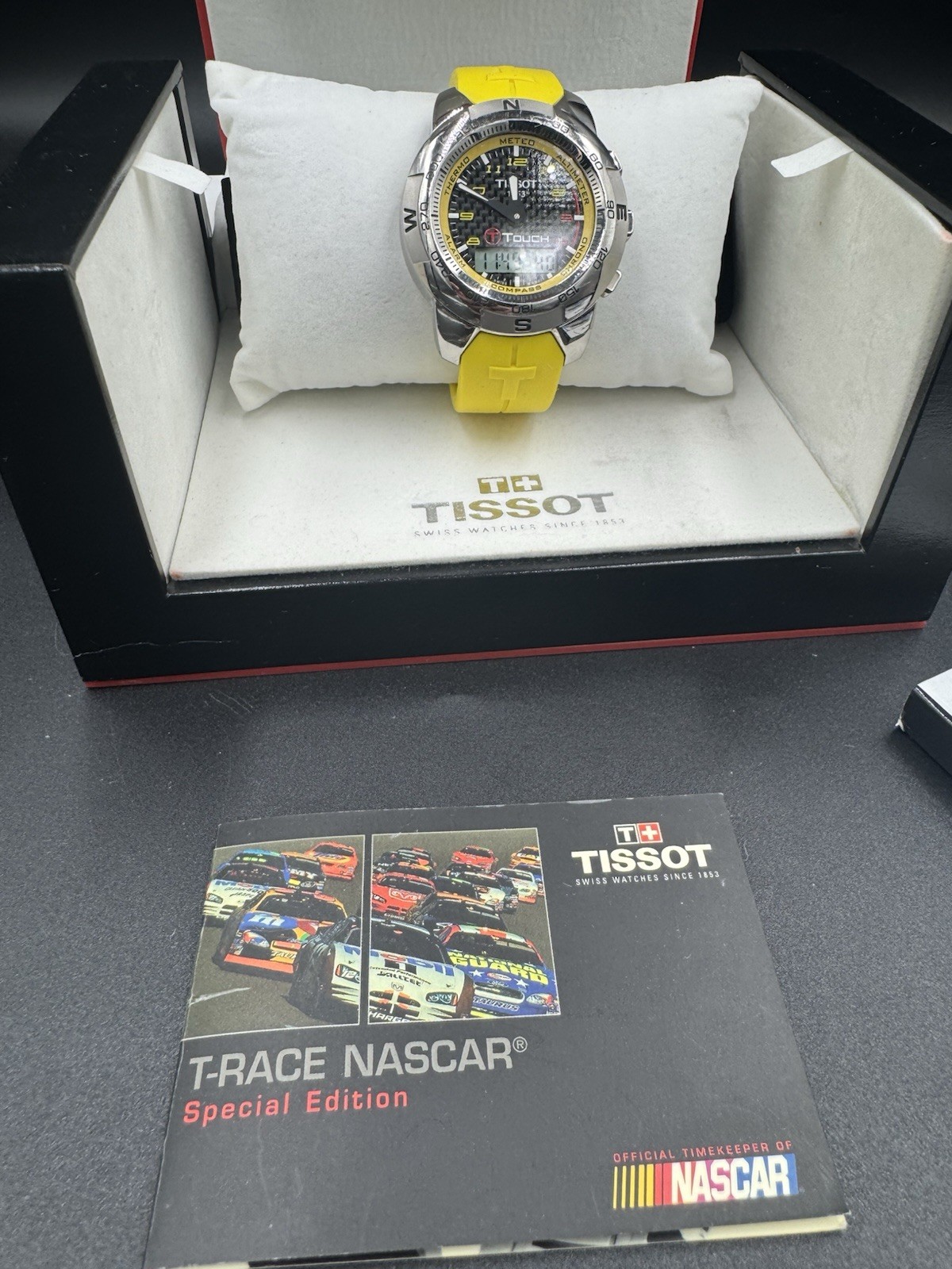 Tissot T-Touch NASCAR Special Edition Titanium Case Yellow Rubber Band with box