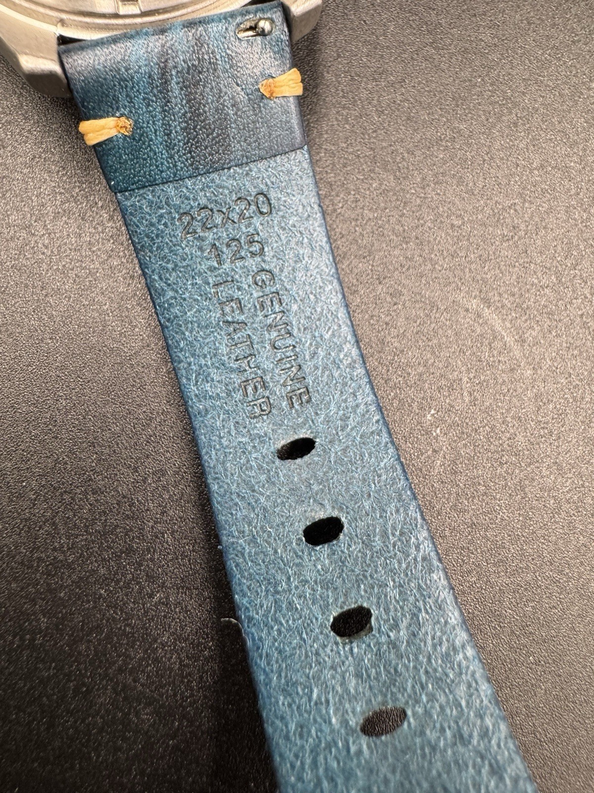 Spinnaker Wreck Auto Diver Oxidized Blue Leather Strap 44mm Watch Near Mint Cond