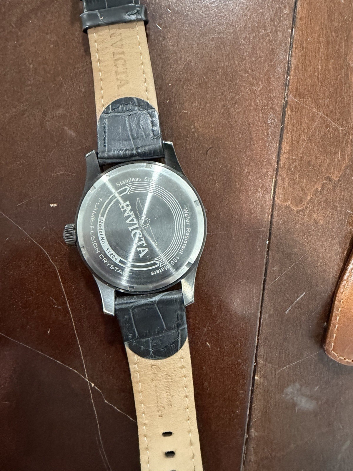 Invicta I-Force Mens Quartz Watch Black Dial Day Date 100m Leather Strap