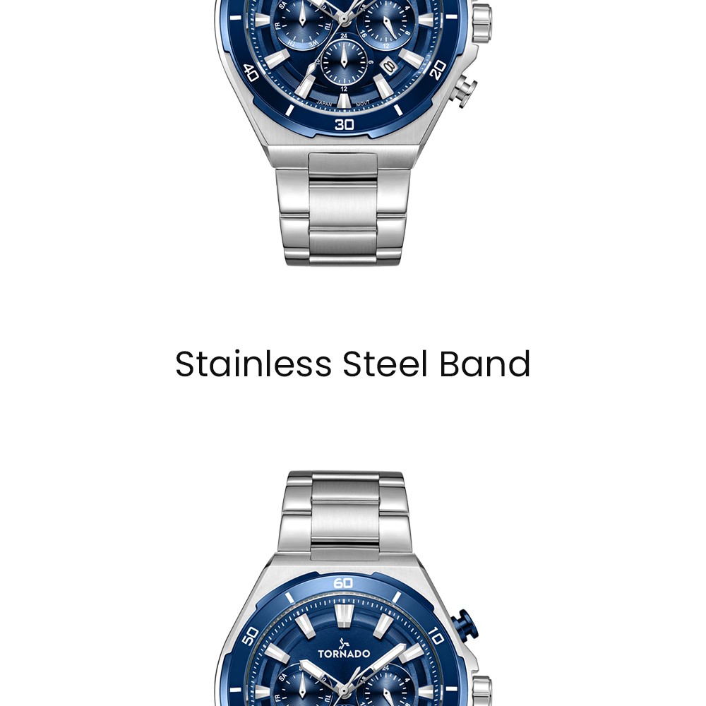 Tornado Strellar X Men’s Multi Function Watch | Blue Dial, 45mm, 100 m (10 ATM)