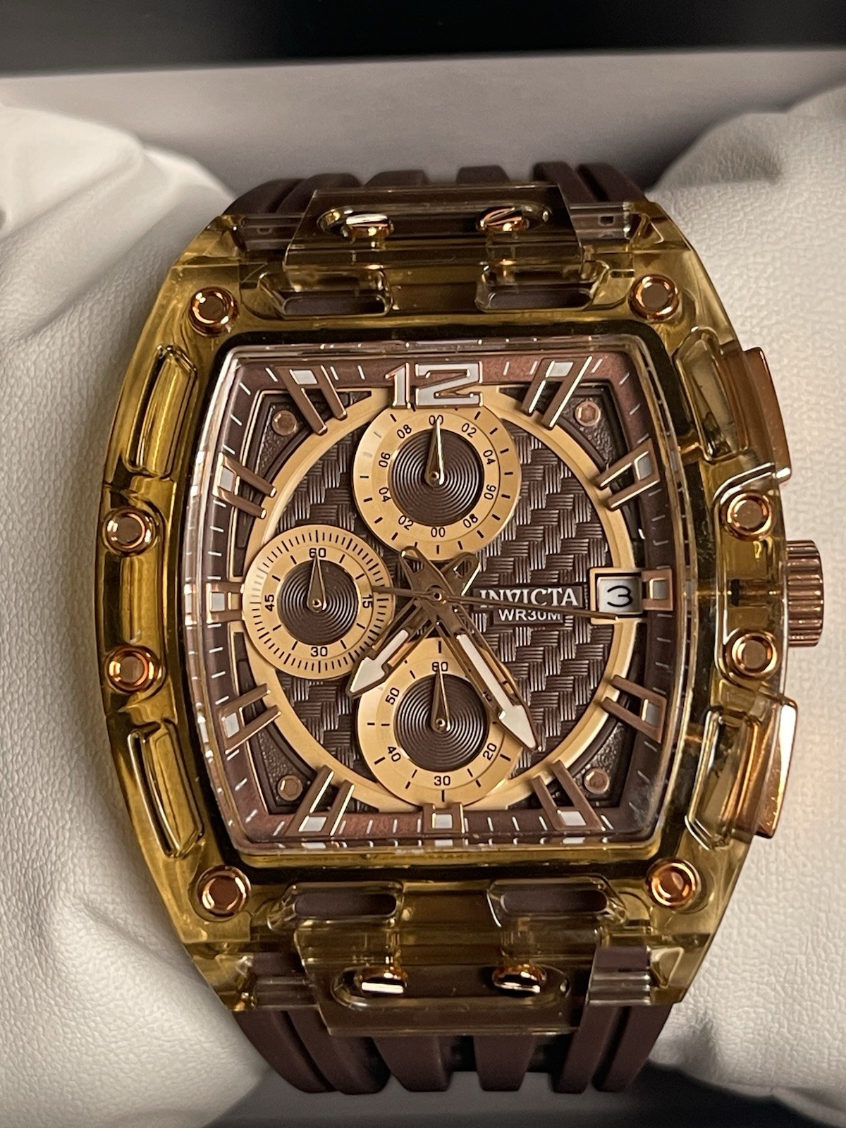 Invicta S1 Rally Allogrip Men42mm Brown Tone Case BrownMetal Dial Brown Band