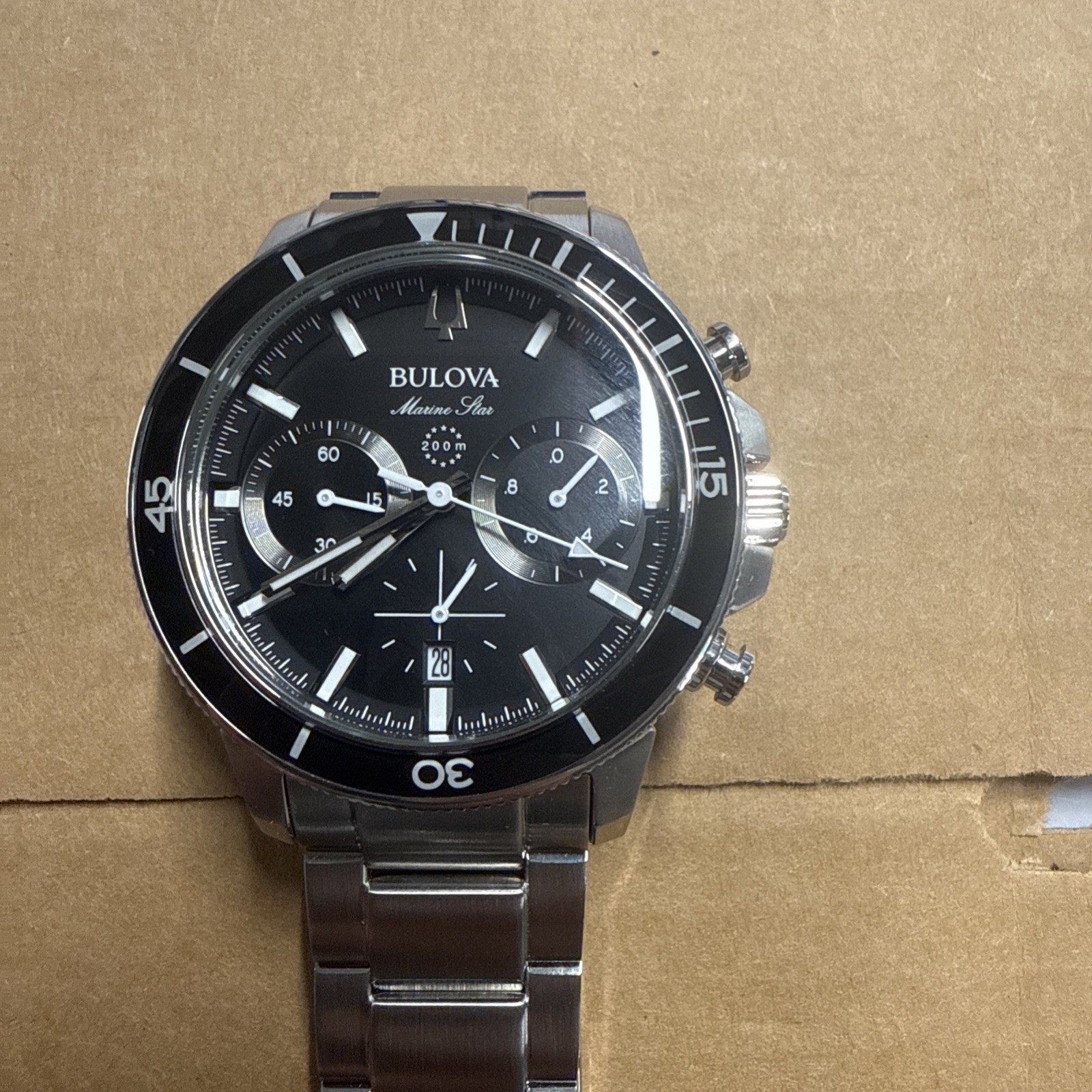 Bulova Precisionist 96B272 Men’s Chronograph Quartz Watch Black Dial Used