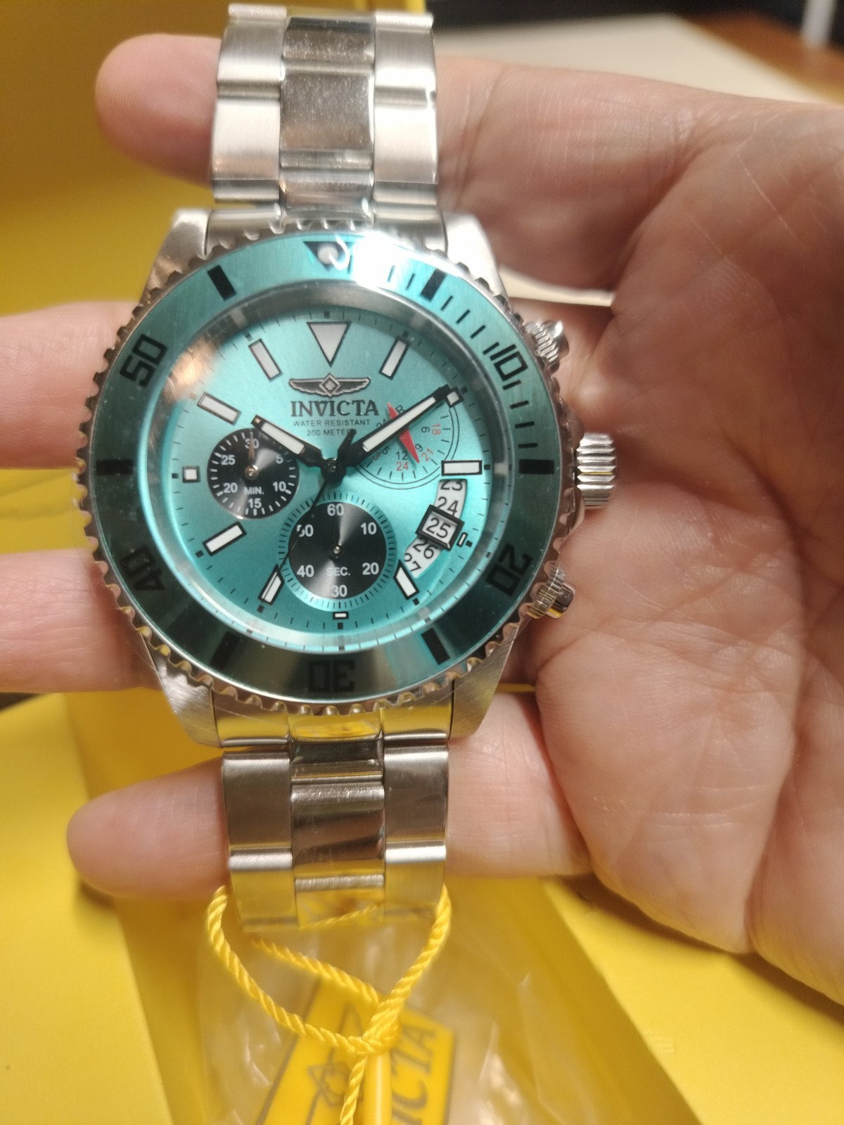 Invicta Pro Diver Mens Watch 44mm Turquoise Steel 51123 MSRP $249 WR 200M
