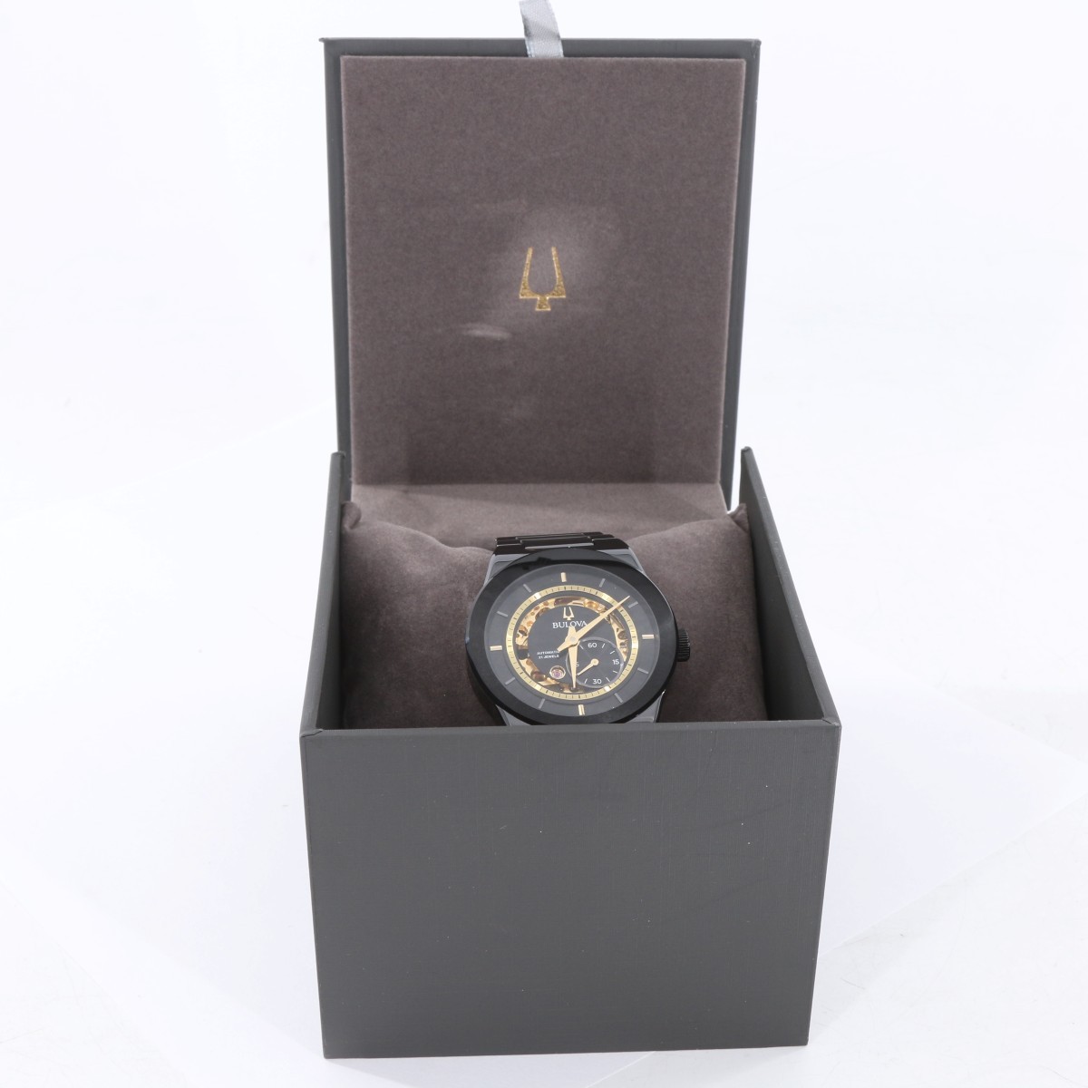 BULOVA 98A291 Millennia Semi Skeleton Black Dial Automatic Watch (FPP012099)