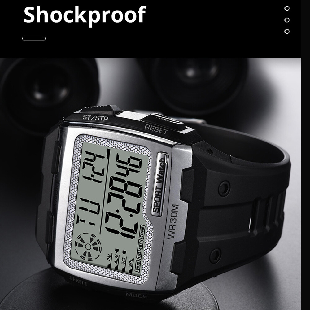 Men’s Waterproof Watch Military Tactical LED Backlight Display Sports Wristwatch