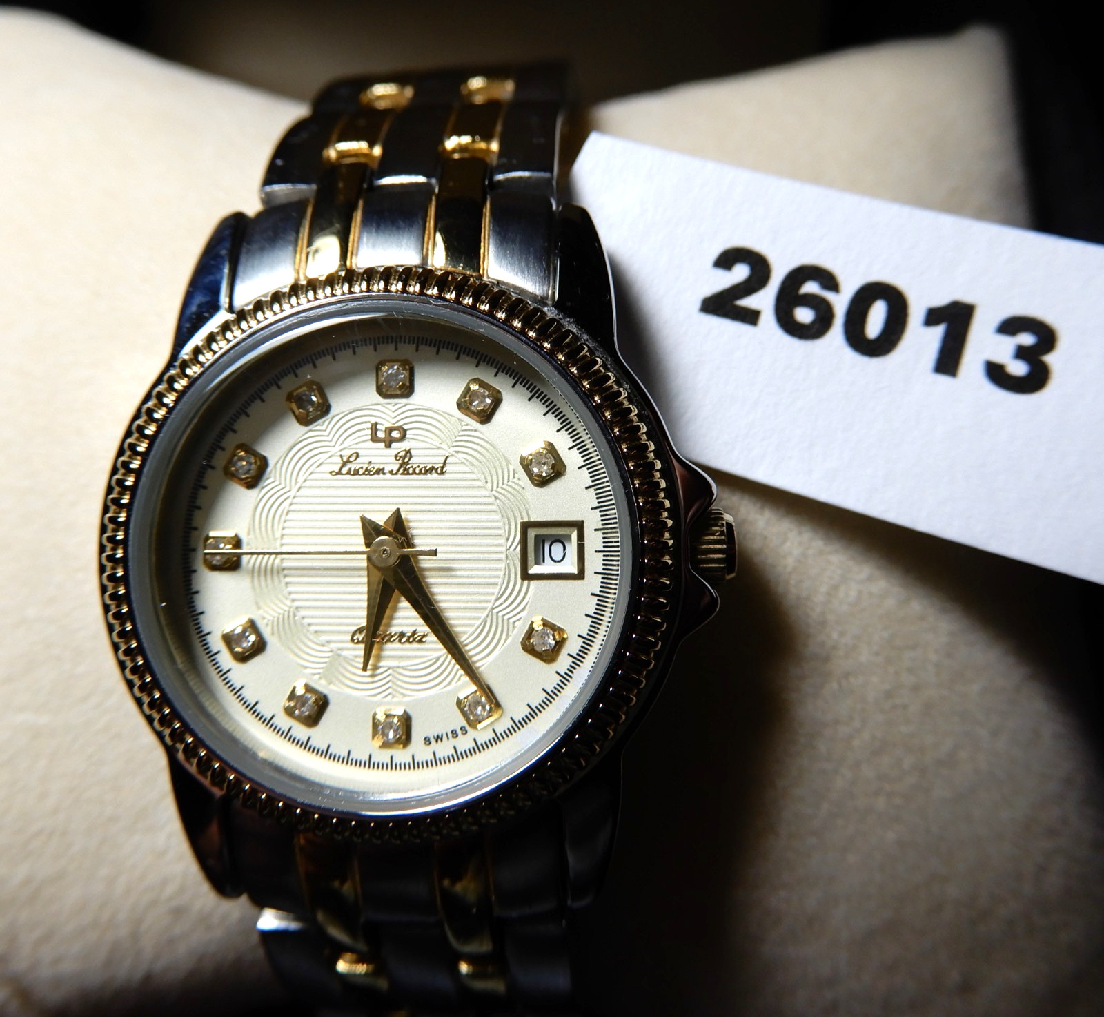 Vintage! Mint Condition! Ladies LUCIEN PICARD Watch “Paris” 2 Tone-11 diamonds