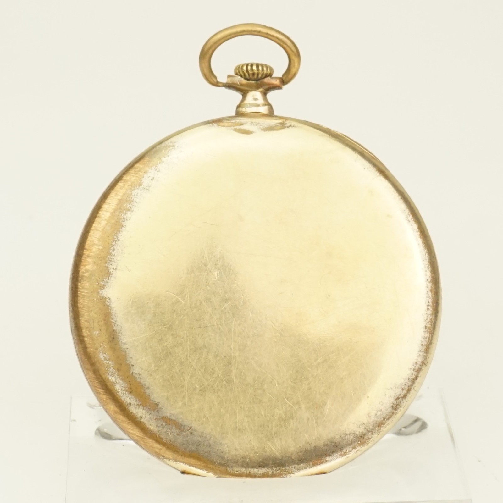 High-Grade! Gold pl TEMPO Pocket Watch Men’s no fusee no duplex no repeater RAR