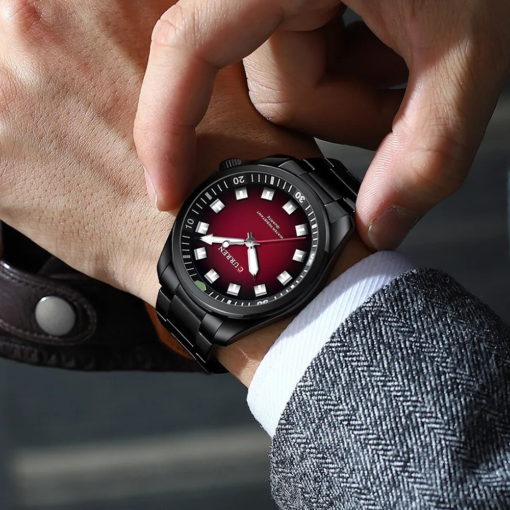 CURREN Men Quartz Watch Stainless Steel Luminous Wristwatch Male Sport Watches