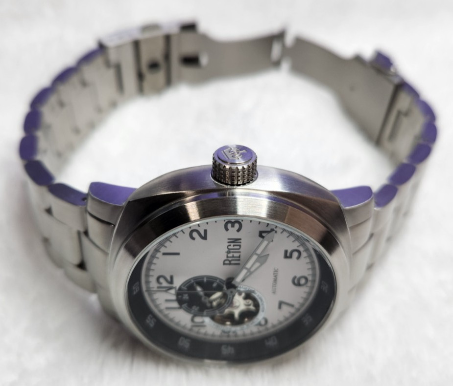 Gorgeous REIGN Automatic Men’s Watch White Dial 41mm Open Heart – 24 hr SubDial