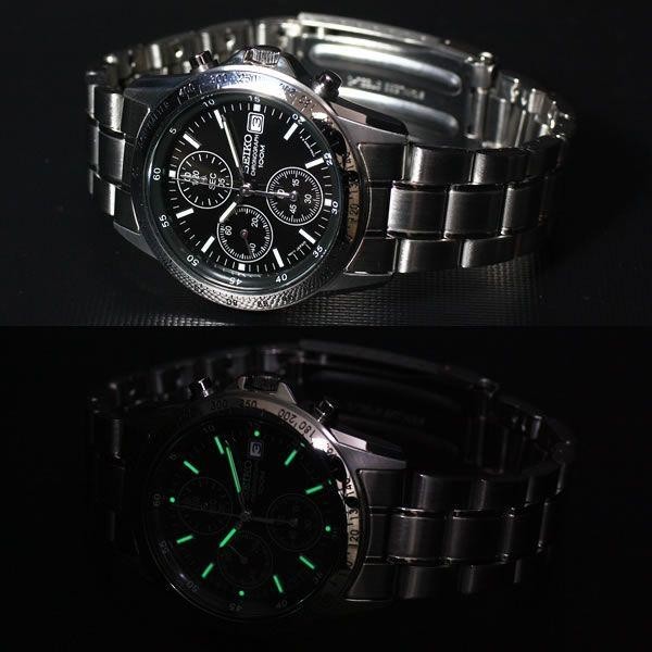 SEIKO SND367P1 Quartz Chronograph Men Watch Stainless Steel Overseas Model Japan