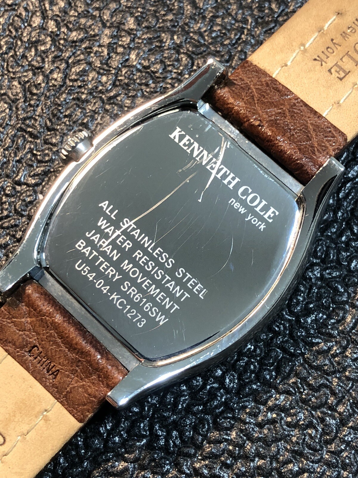 Kenneth Cole Men’s Watch Barrel/Tonneau Shape Bronze Tone Dial 43mm New Battery