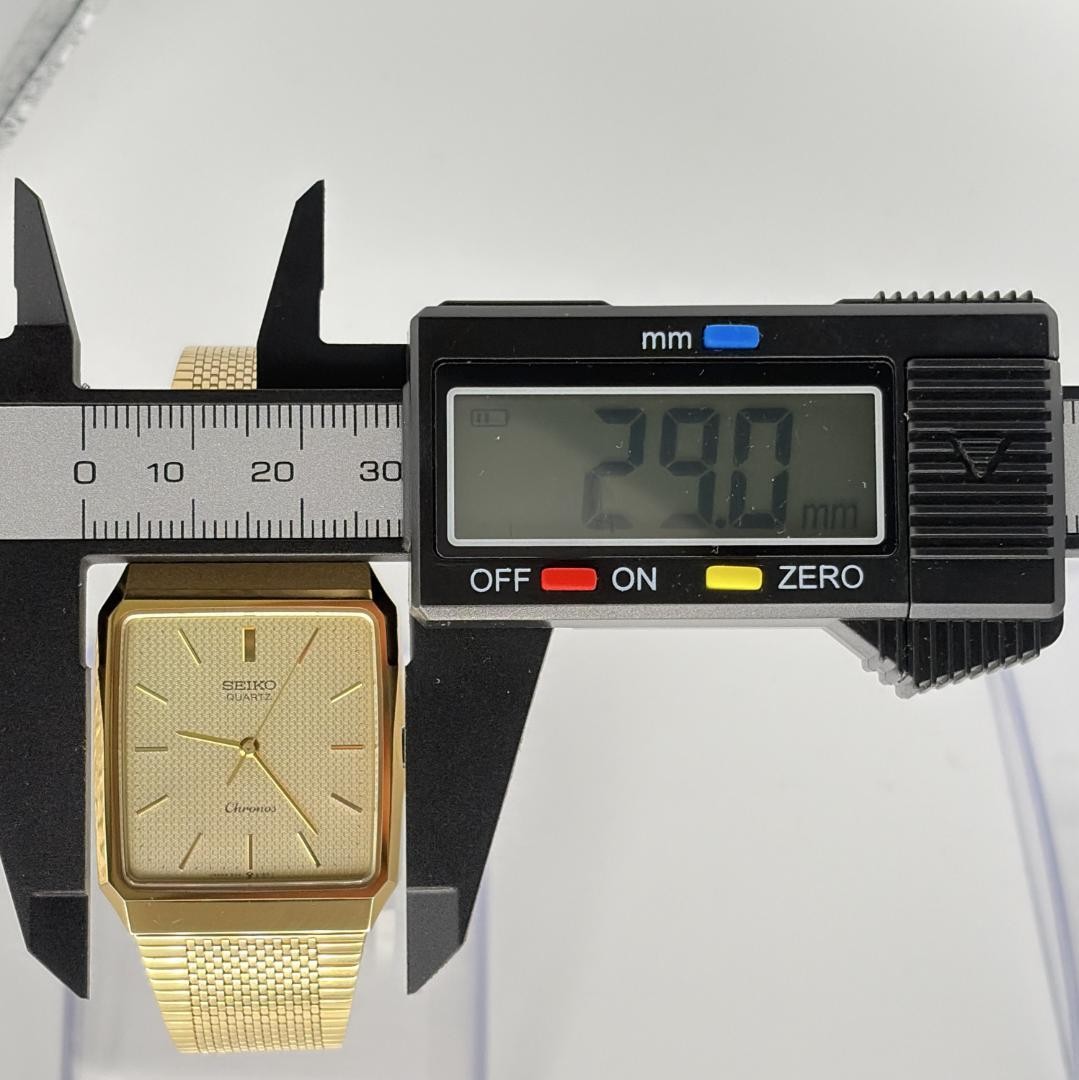 Seiko Chronos 9021-5220 Gold White Quartz Watch 29mm 17.5cm