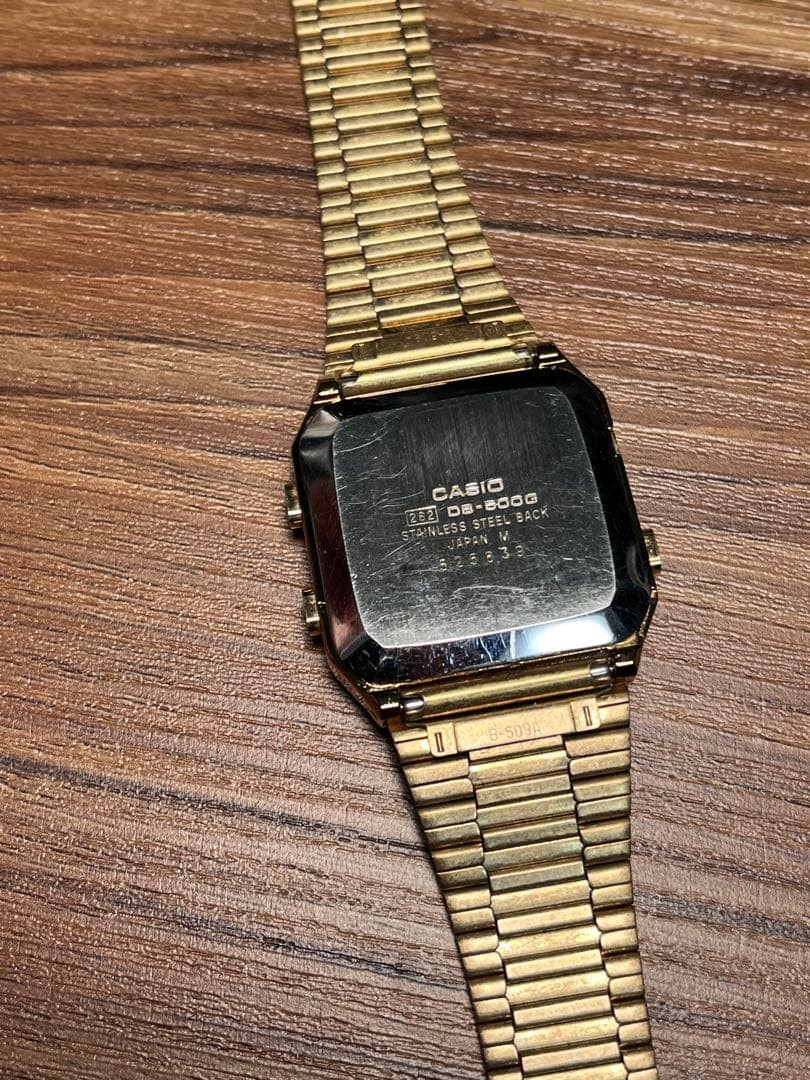 CASIO DATA BANK DB-500G Gold Digital Watch Working