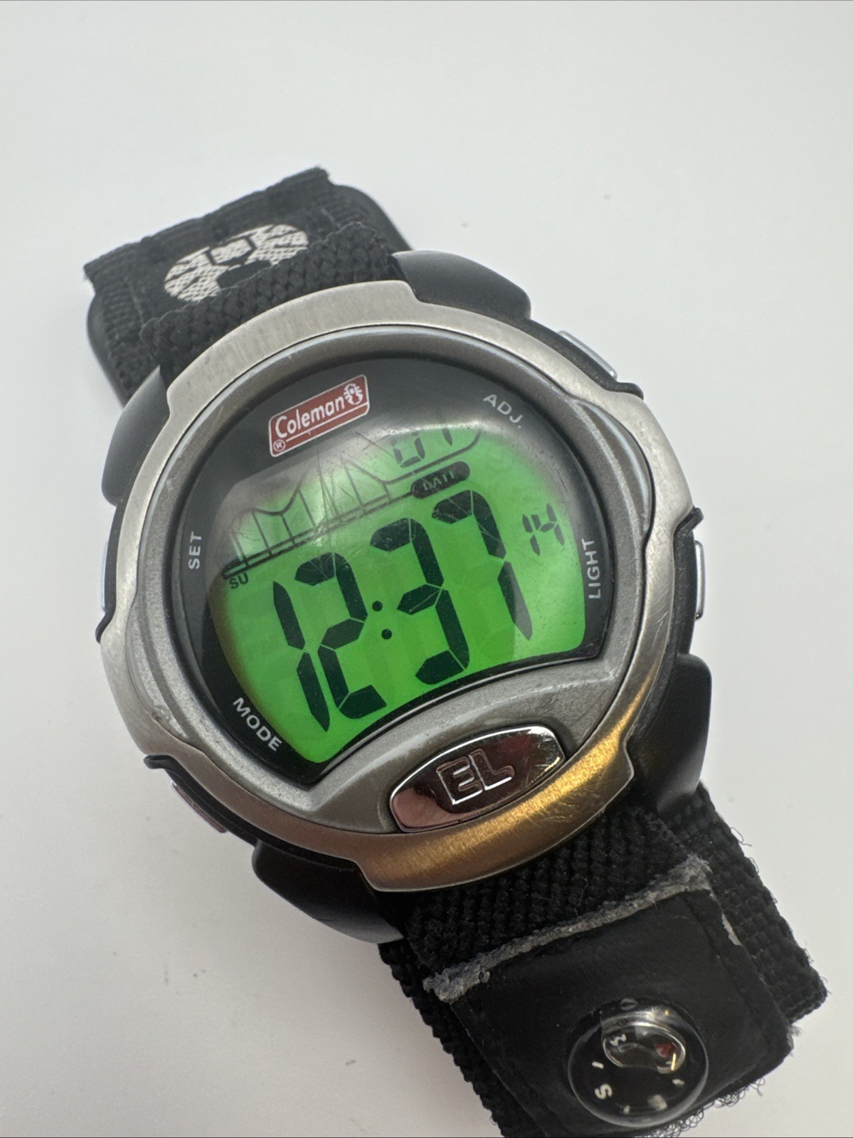 Coleman Men’s Watch 42mm Digital Outdoors compass 40-807 New Battery