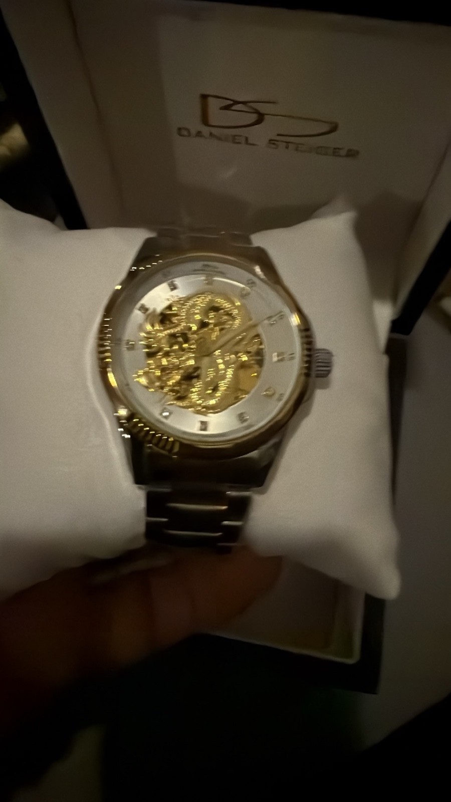 Daniel Steiger Automatic Skeleton Dragon Dial Men’s Watch Two-Tone NIB Working