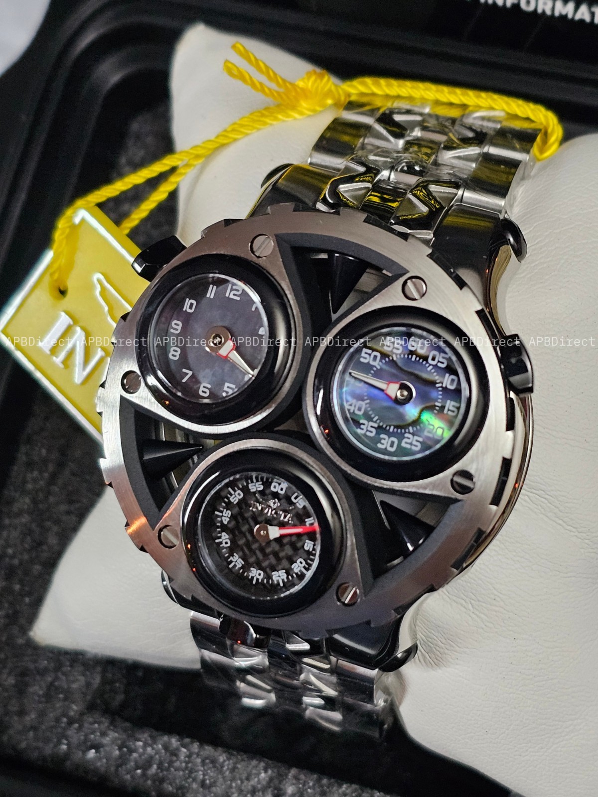 Invicta – CERBERUS – Tri 3 Movements Carbon Fiber Abalone MOP Dials mens watch