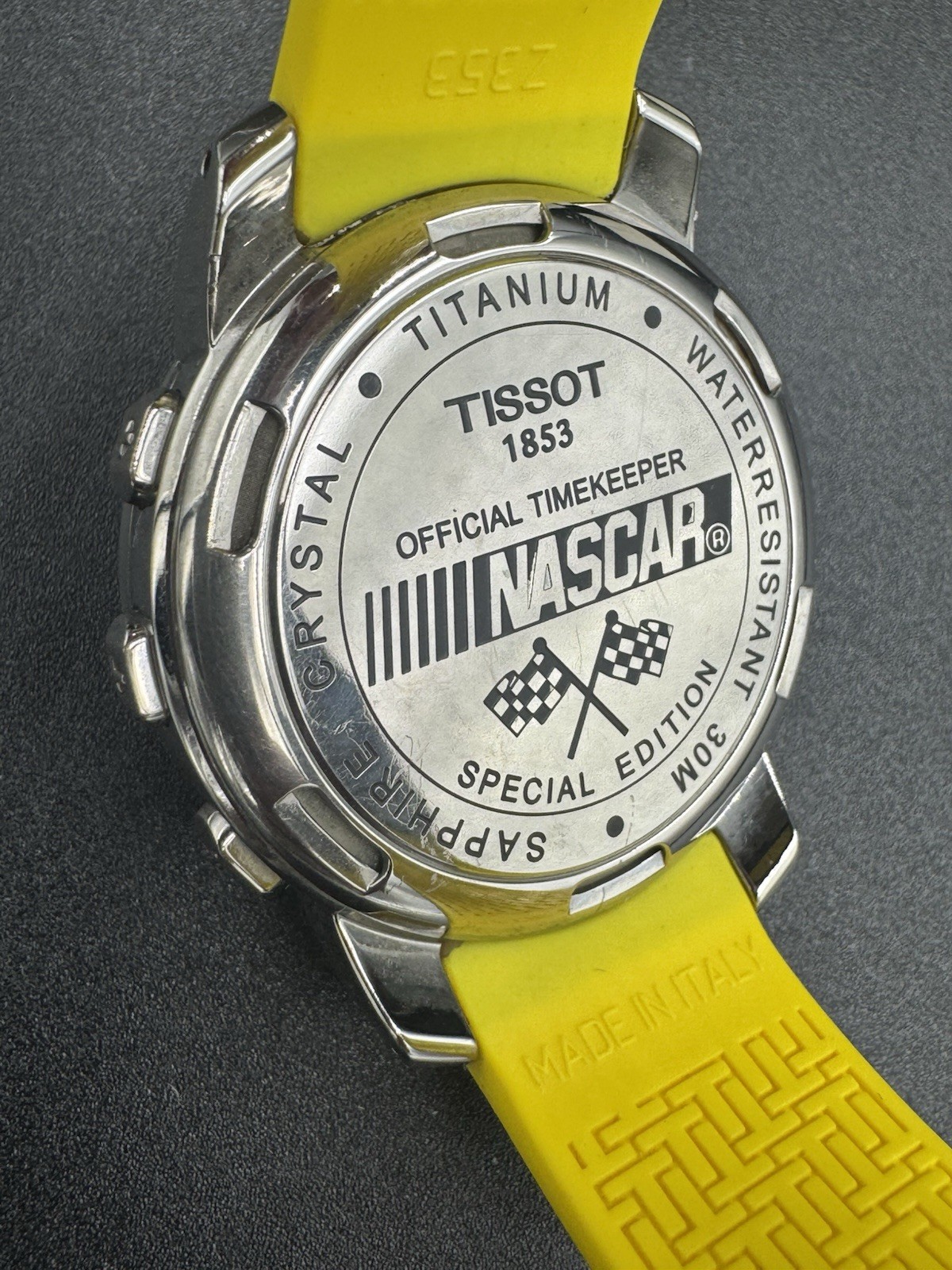 Tissot T-Touch NASCAR Special Edition Titanium Case Yellow Rubber Band with box