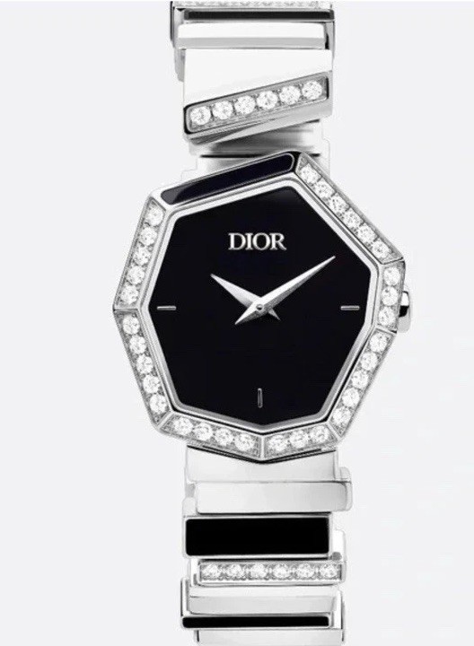 GEM DIOR: 27 mm (1”), Steel, Mother-of-Pearl and Diamonds