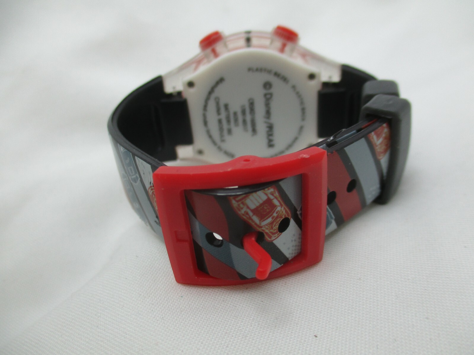 Disney Pixar Digital Wristwatch Red Black Gray Blue Buckle Band Car Themed