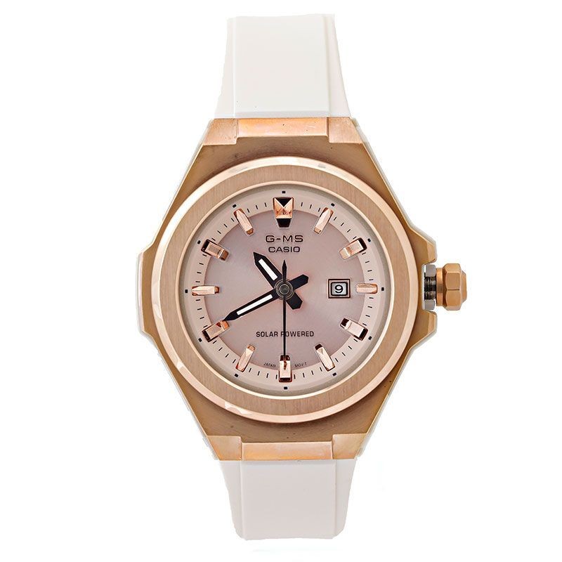 New CASIO Women’s Wristwatch BABY G Rose Gold White MSG S500G 7A2