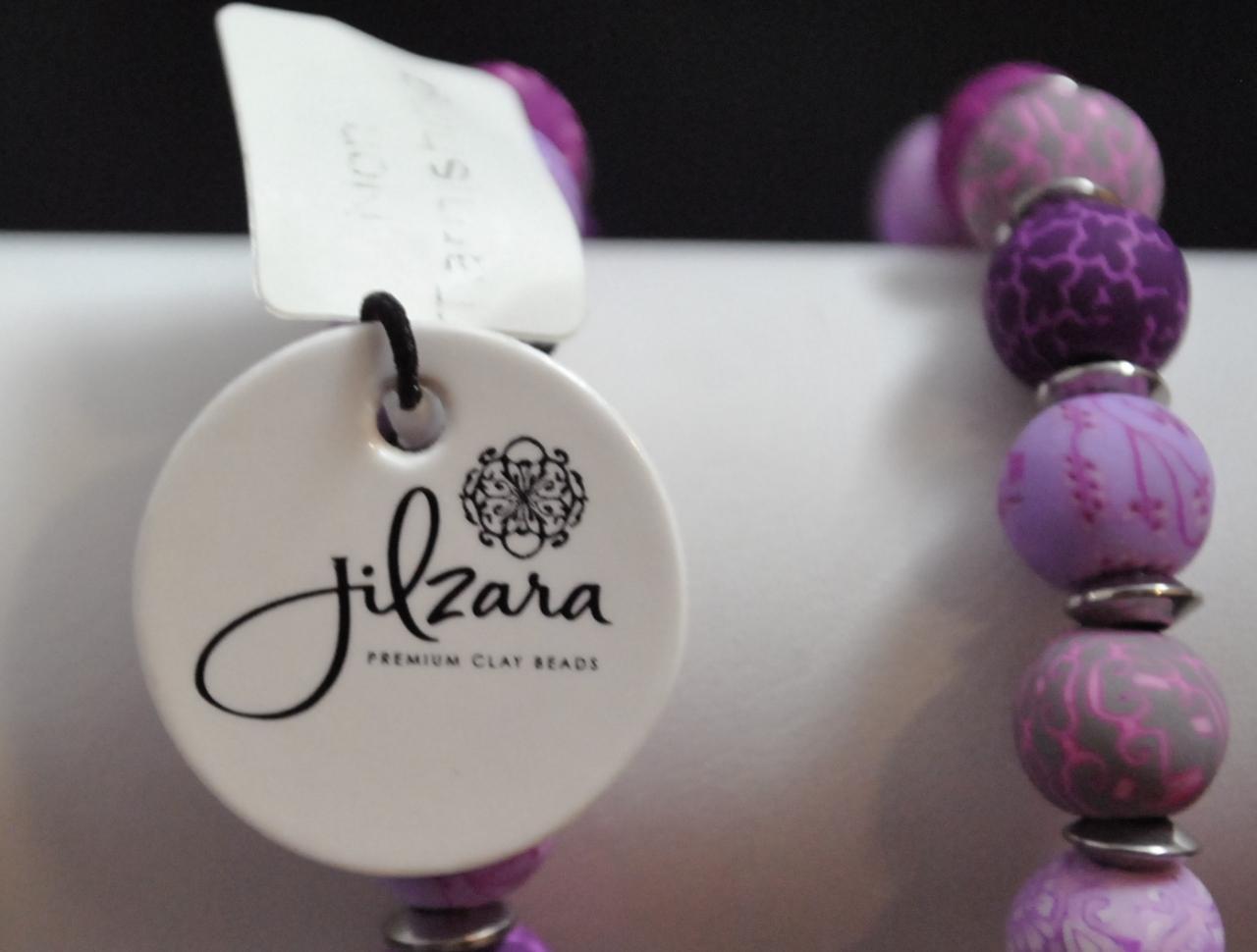 Jilzarah Lilac Round Watch Polymer Clay Beads Handcrafted Artisan Jewelry Y1