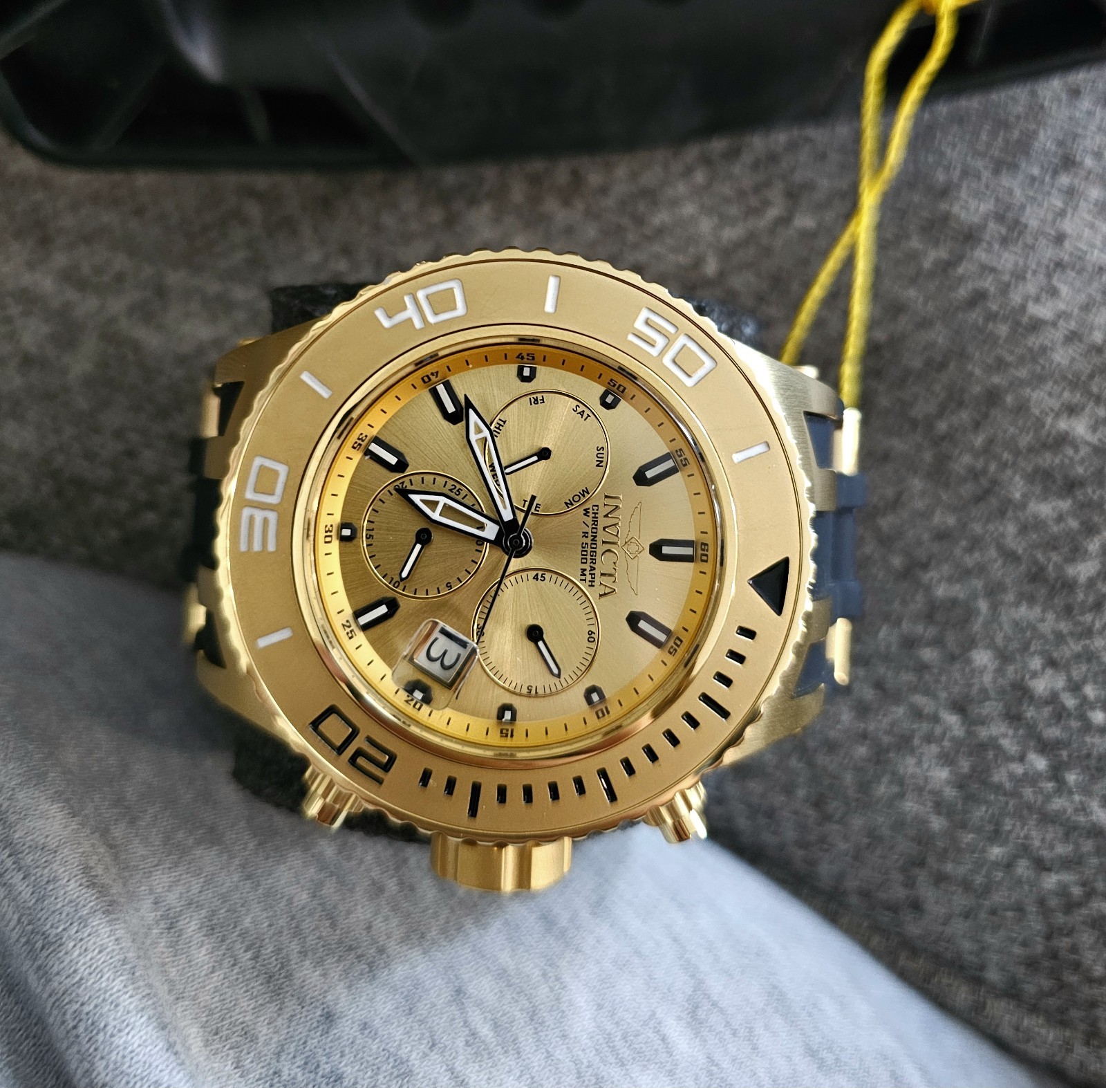 Invicta Subaqua Limited Edition Chronograph 500m Diver Gold Dial 52mm