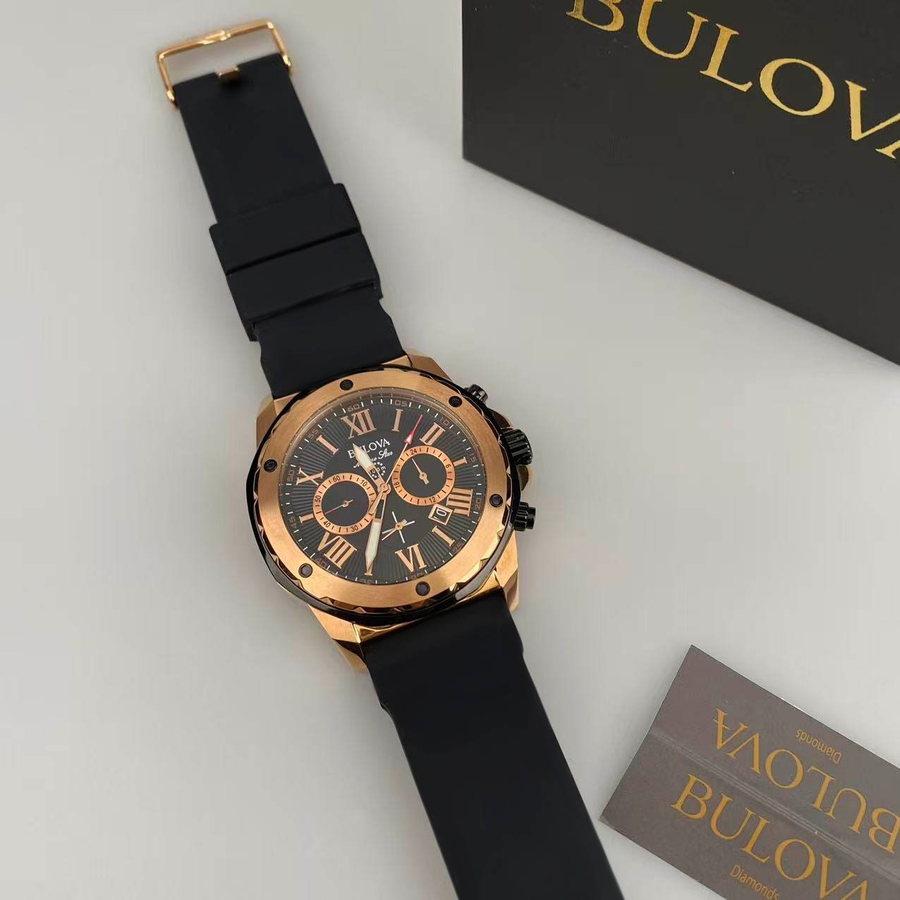 Bulova Marine Star Series A Silicone Strap Men’s Chronograph Quartz Watch 98B104