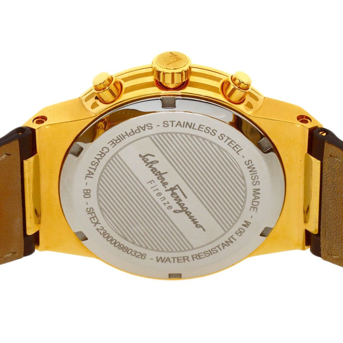 Salvatore Ferragamo SFEX00419 Round Face Wristwatch SS Leather Men’s Used