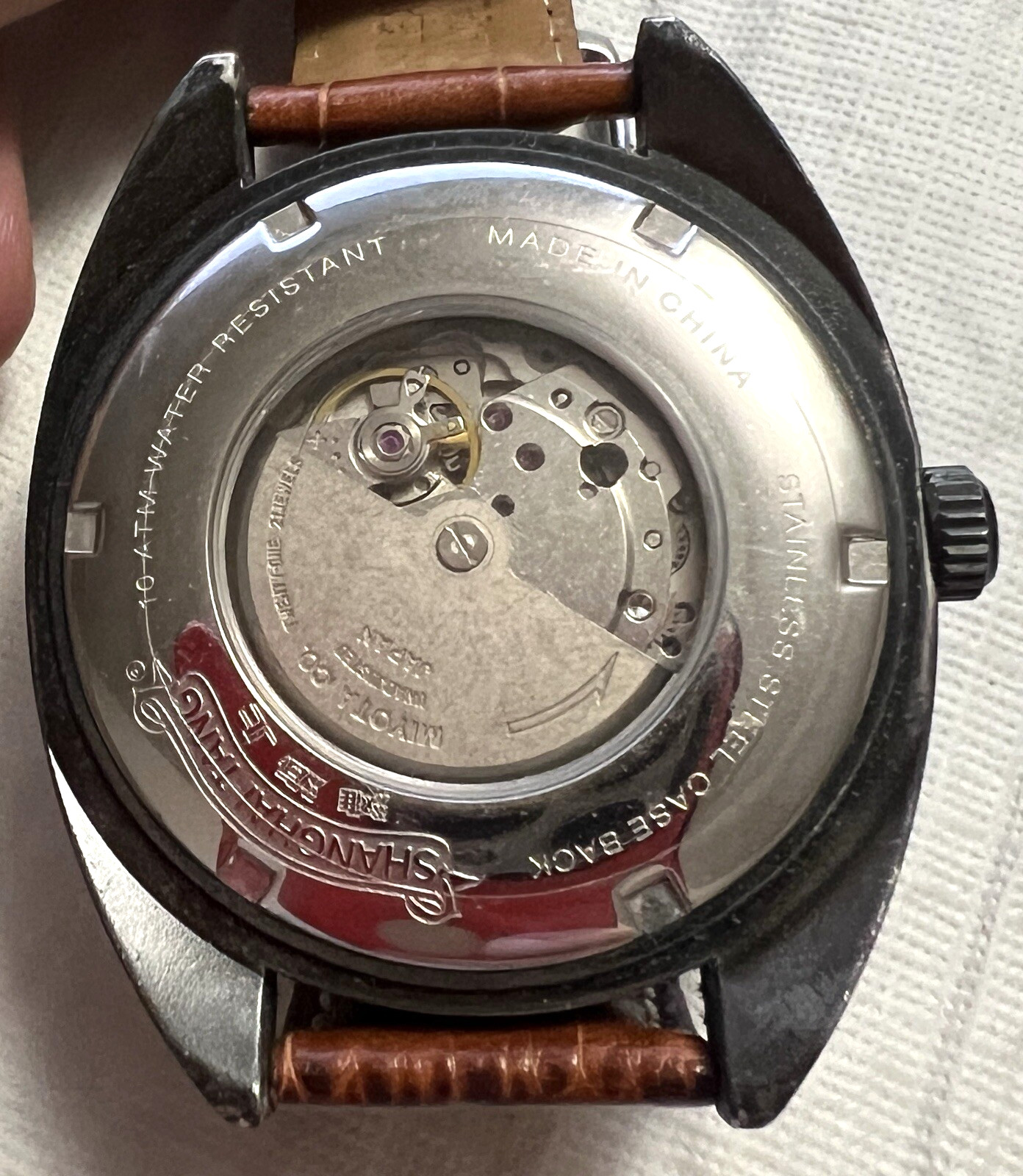 SHANGHAI TANG 21 Jewels Water Resistant Automatic Chinese Navy Watch