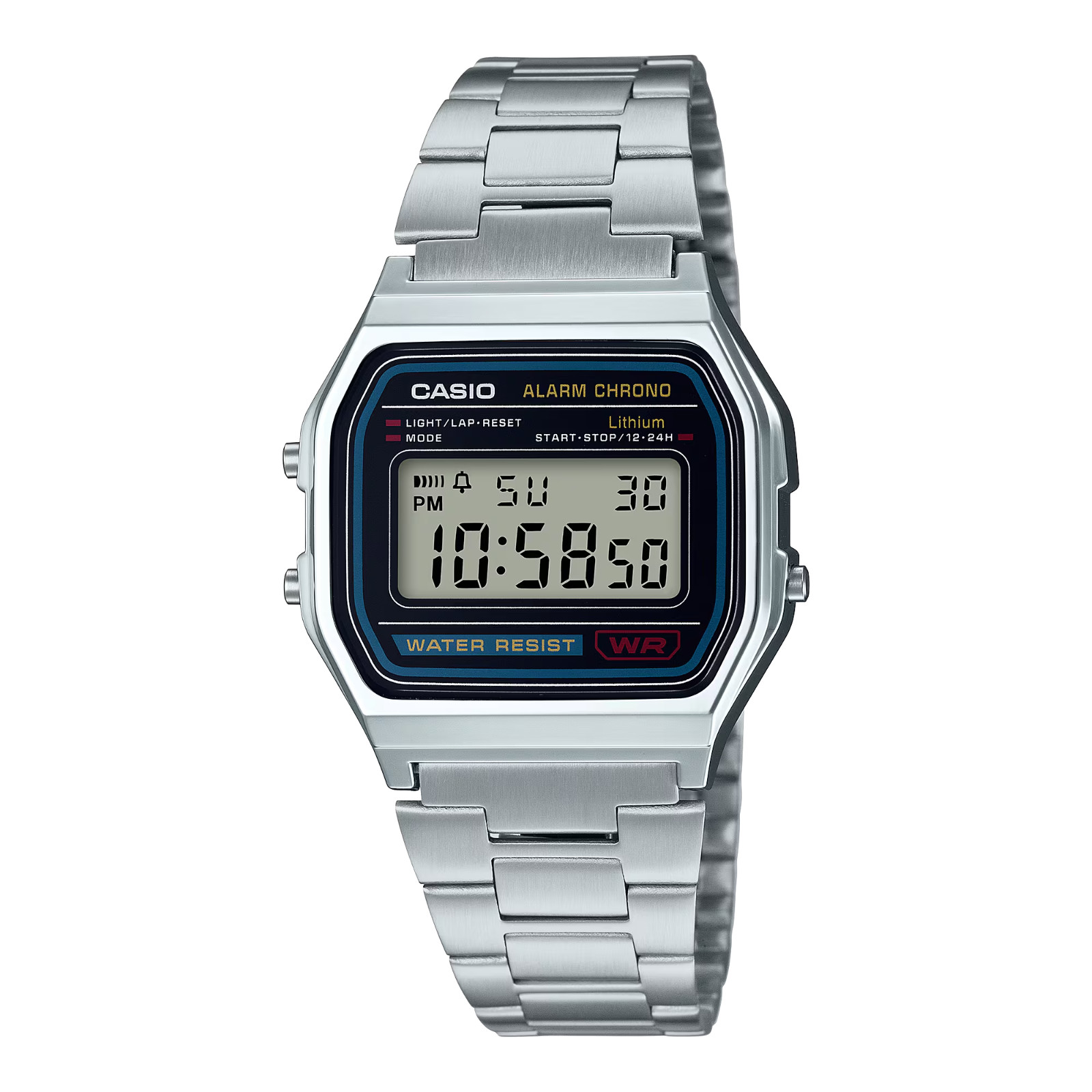 Casio Vintage Men’s Digital Classic Stainless Steel Watch Boxed A158WA-1DF