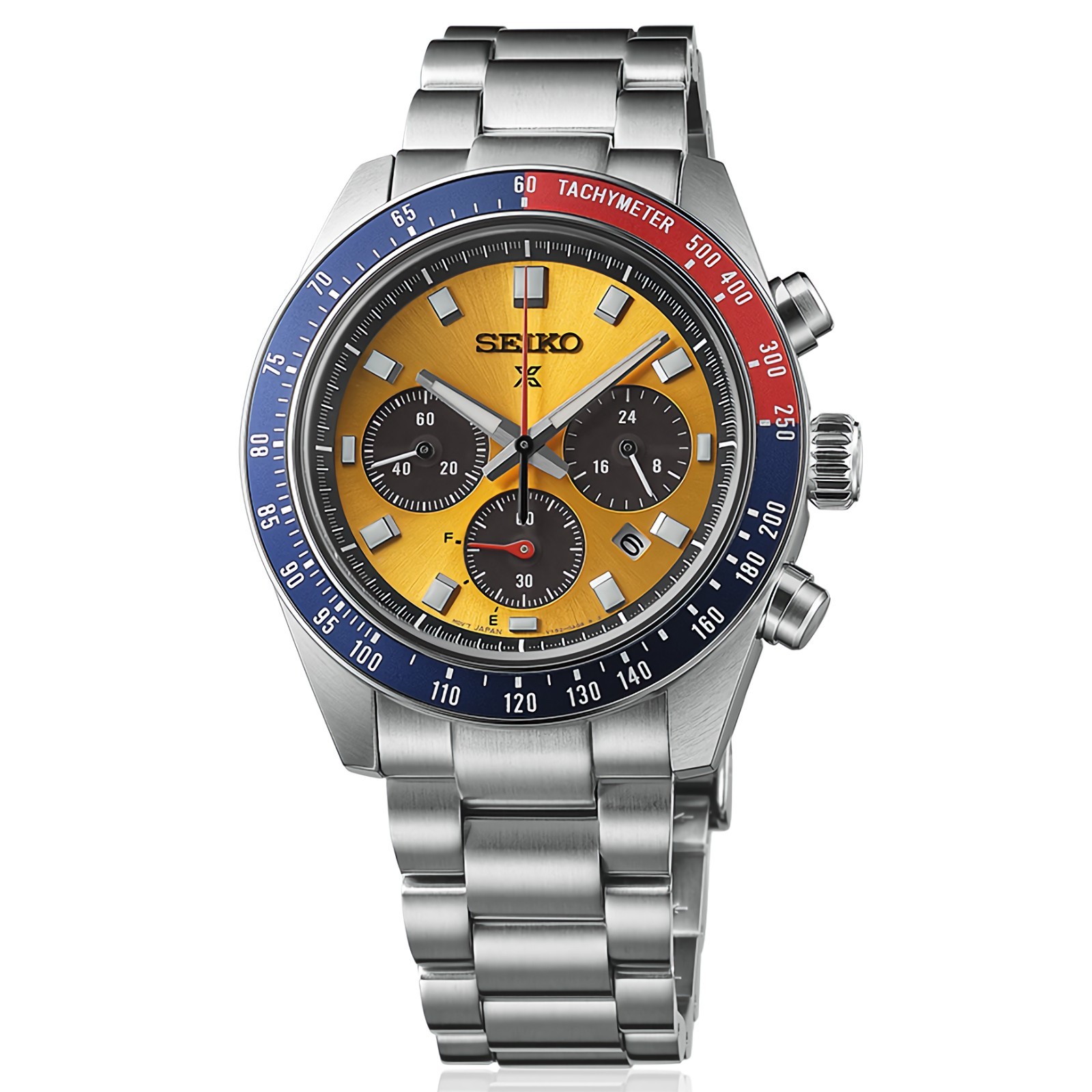 Seiko Prospex Speedtimer SSC947 Solar Orange Dial Date Display Chronograph Watch