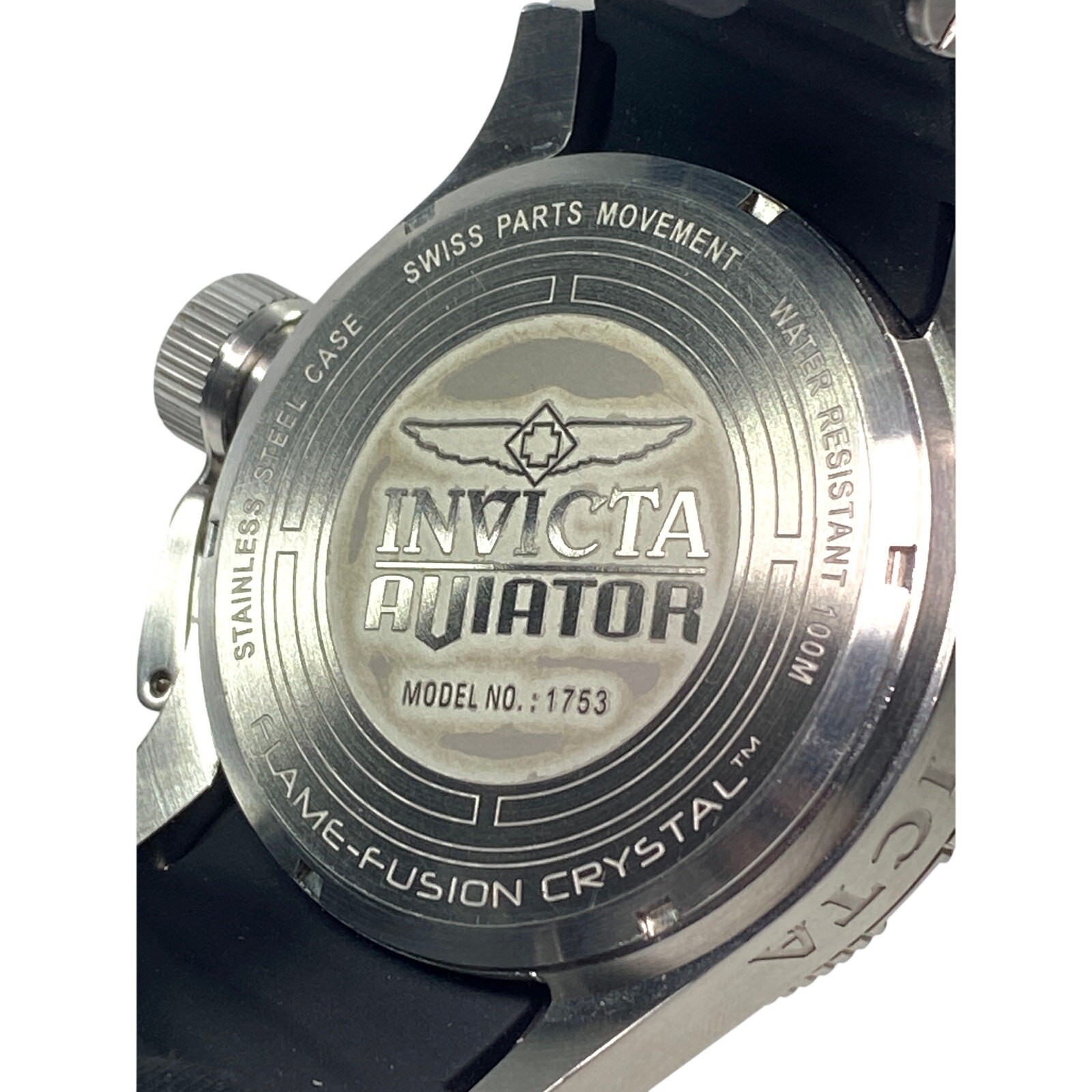 Invicta Aviator Model 1753 GMT Watch Mens 48mm Swiss Parts Movement Flame Fusion