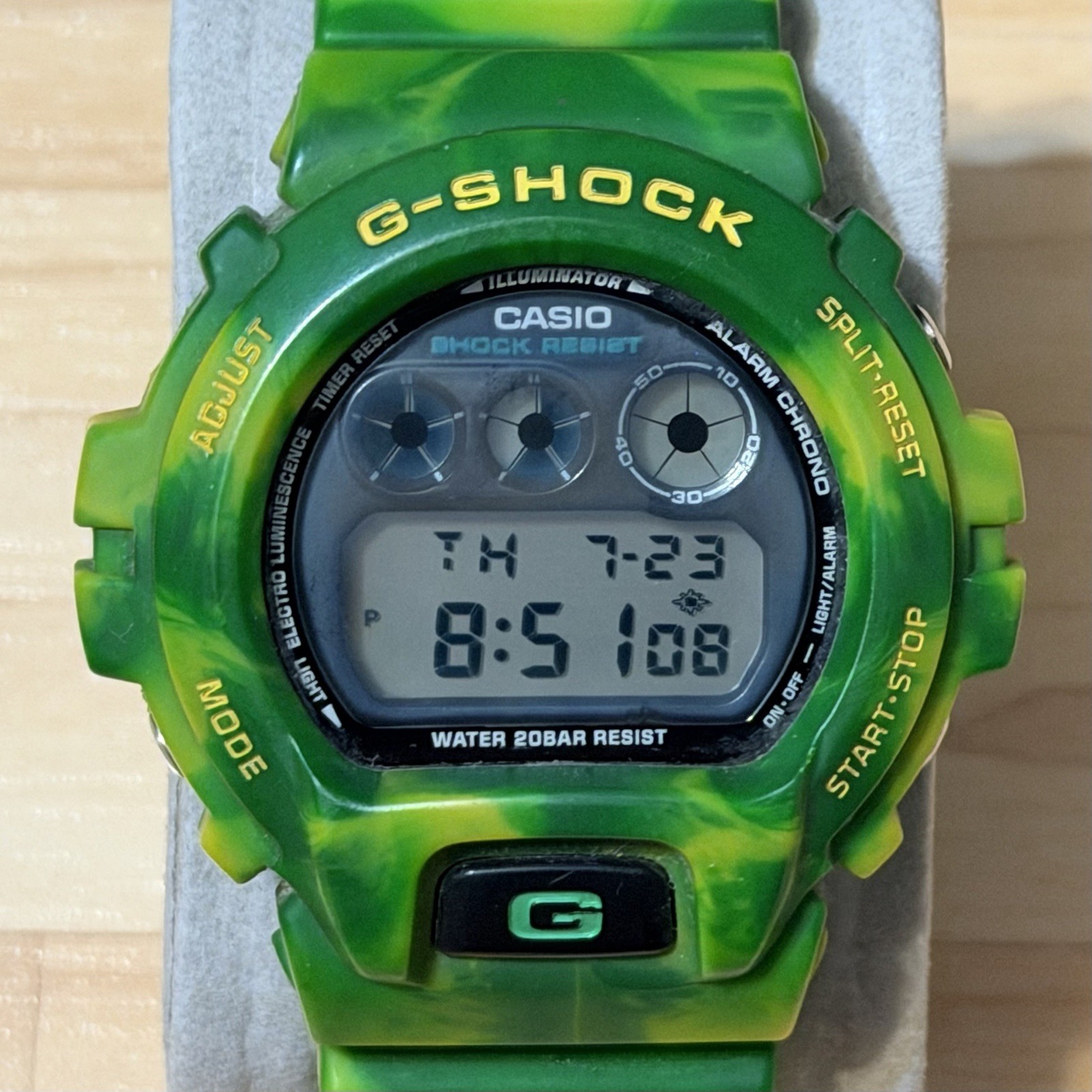 Casio G-Shock DW-6900MC-3 Jammin’ Colors Series Green Yellow Swirl Digital Watch