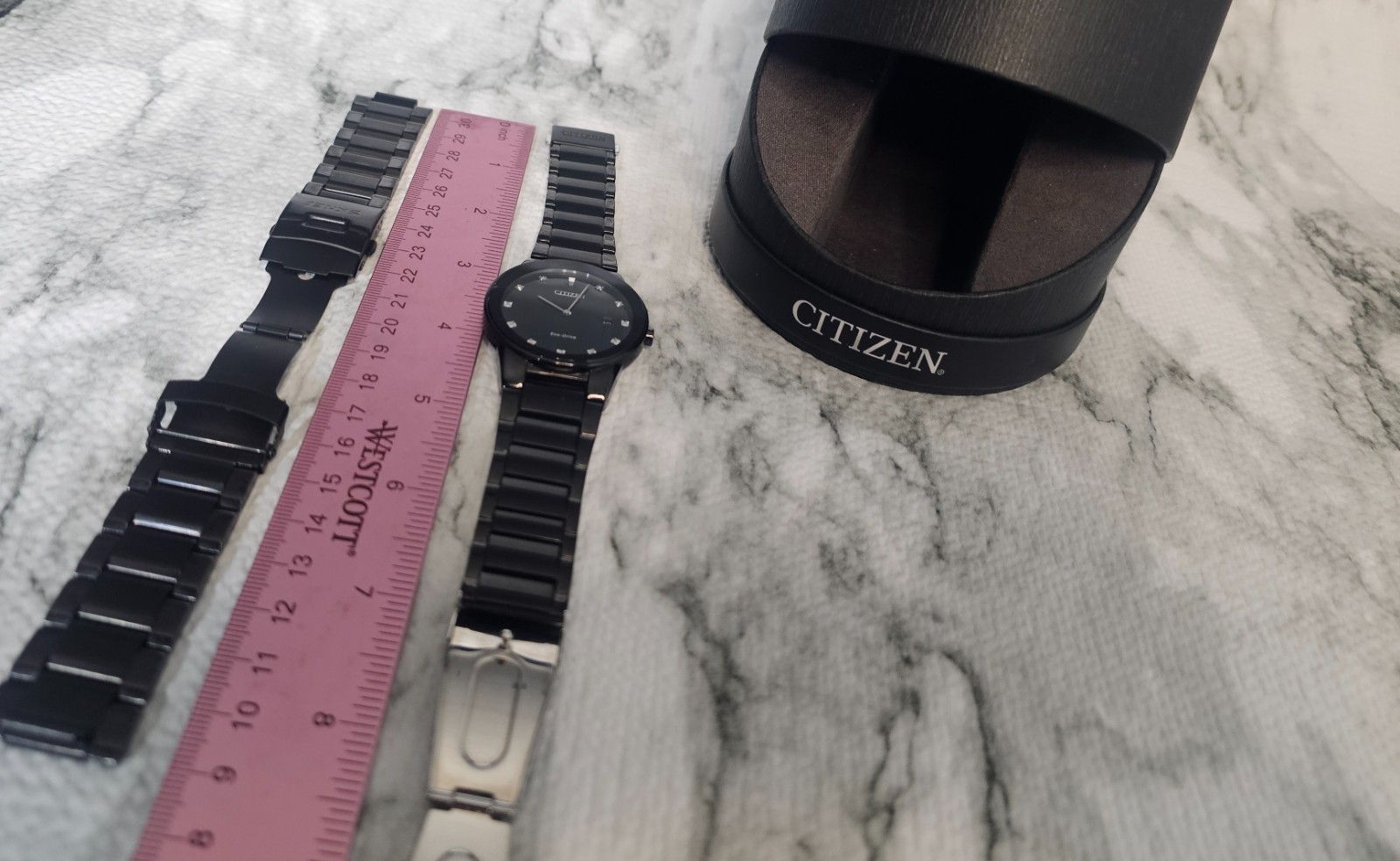 CITIZEN Eco-Drive J165-S086892 Axiom Black Diamond Accent Men’s Watch