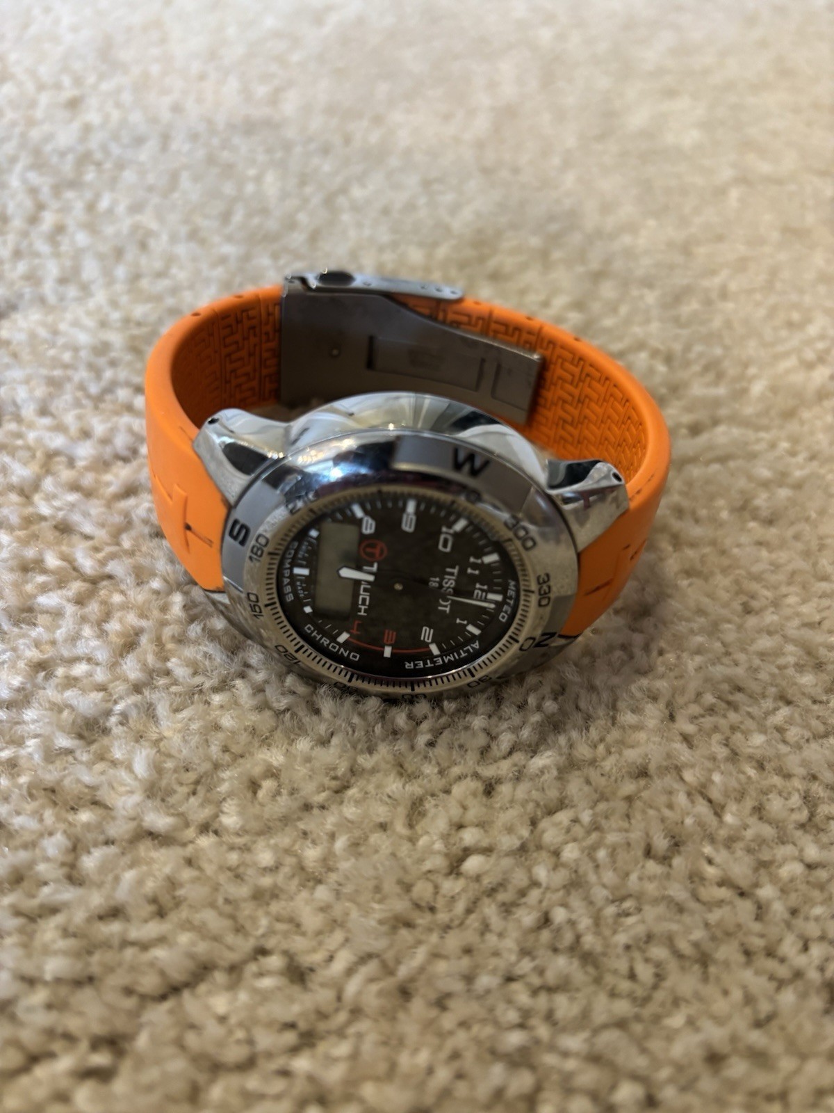 Tissot T-Touch Men’s Analog/Digital Quartz Compass Altimeter Orange Strap