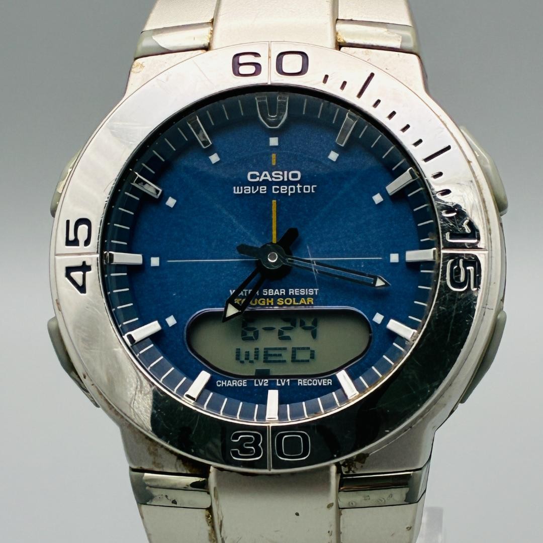 [Working Condition] Casio Wave Ceptor WVA-310Q Radio-Controlled Solar Watch, Blu