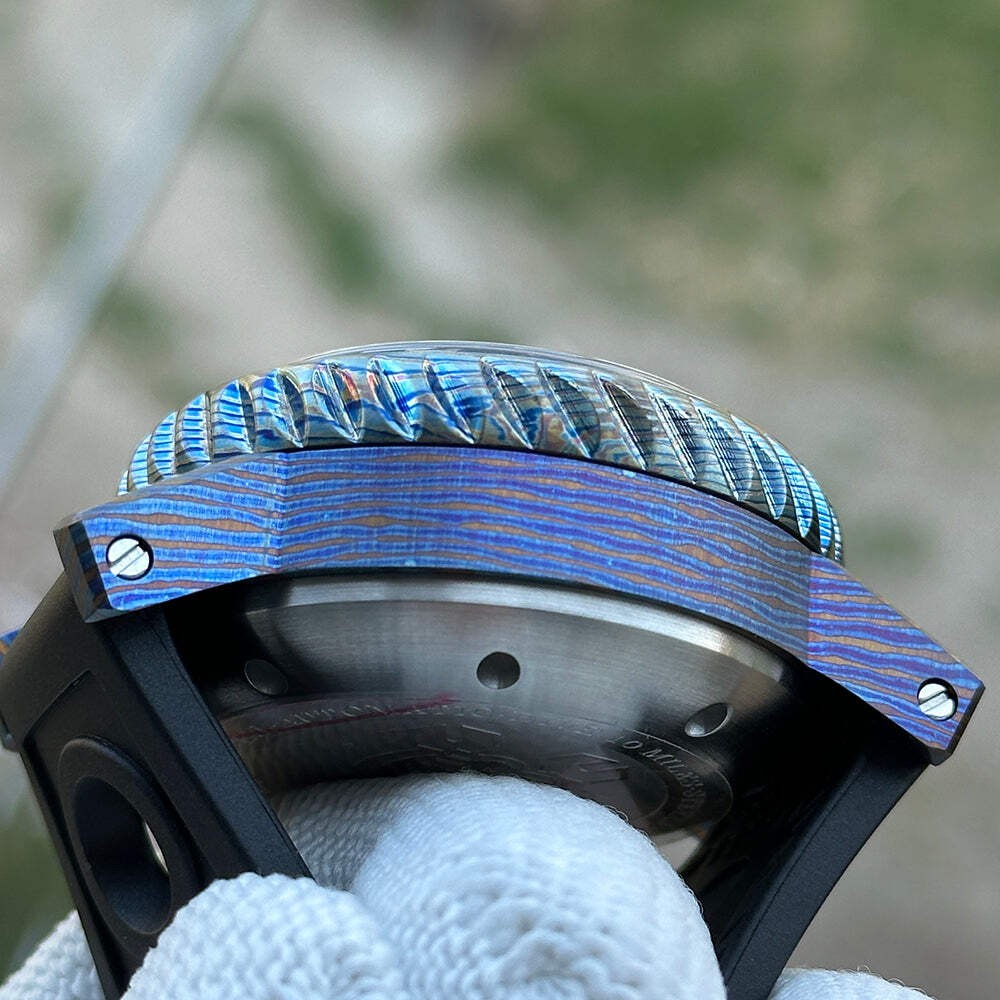 STEELDIVE SD1982Y — 46.5MM Titanium Damascus NH35 Dive Watch Sapphire Glass