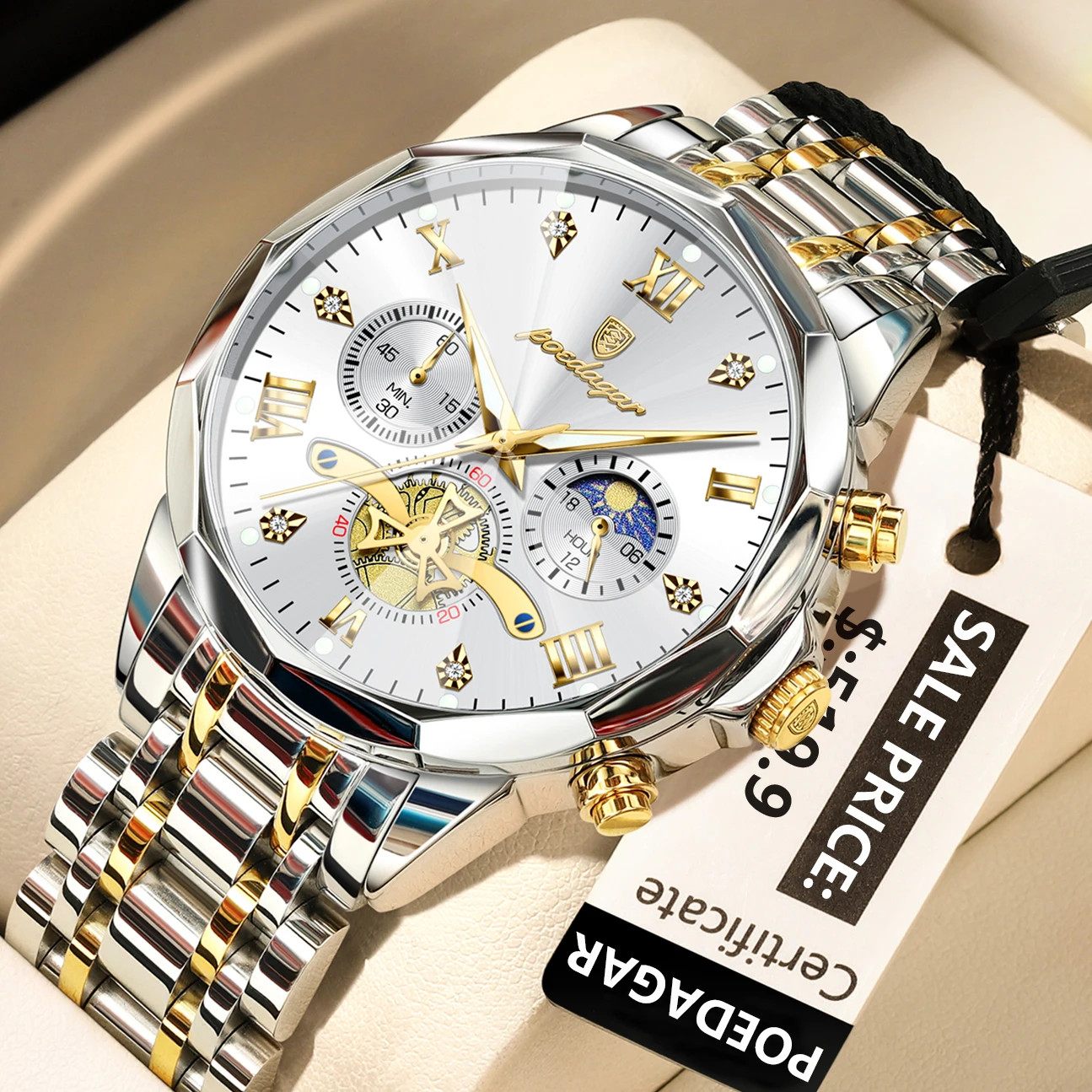 POEDAGAR Luxury Men Watch Top Original Waterproof Luminous Chronograph Man Wrist