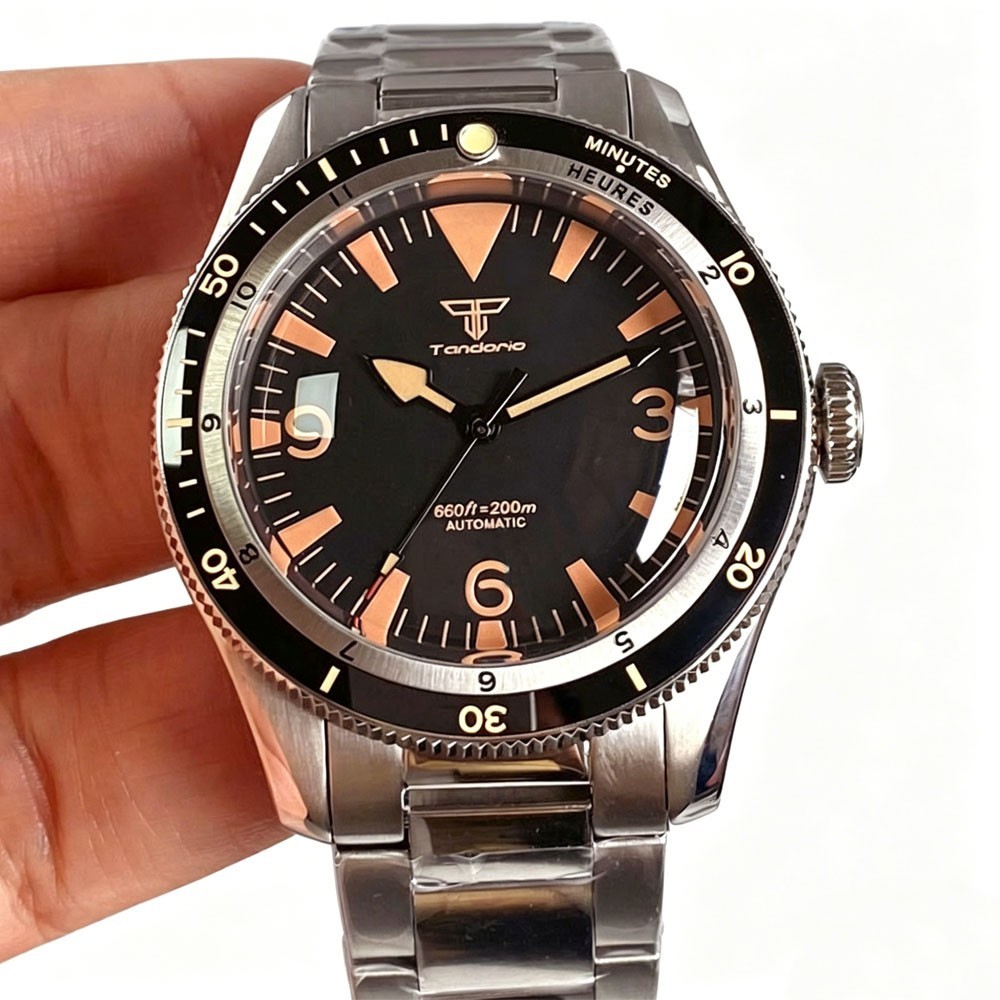 20ATM Tandorio 40mm Vintage Sapphire Glass NH35 PT5000 Automatic Men Watch Lume