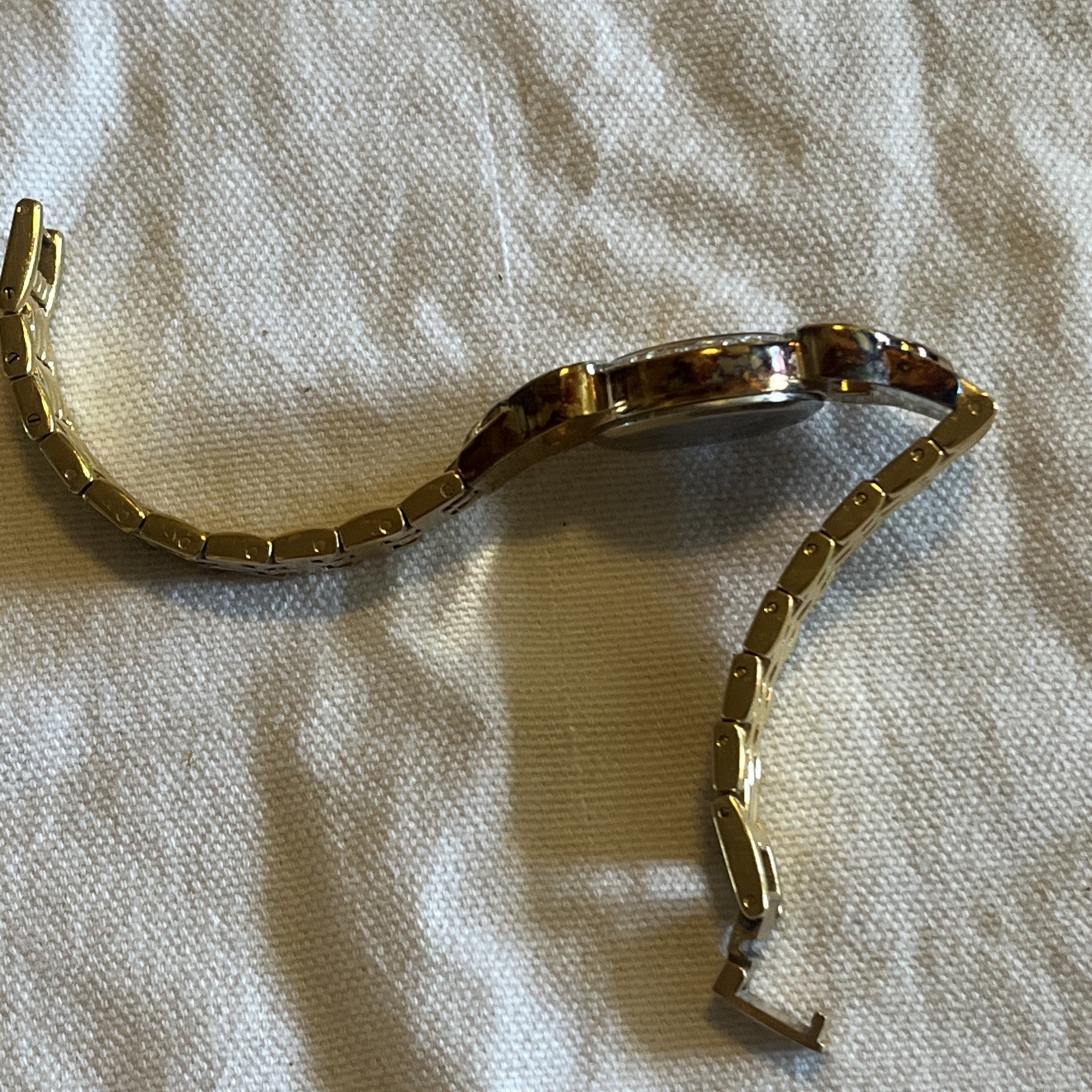 Armitron “Now” Gold-Tone Bracelet Watch – Rhinestone Hearts Accent