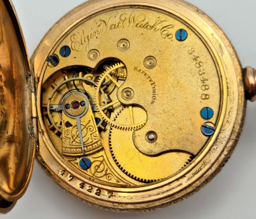 Antique 1889 Elgin 6s Hunter Pocket Watch GF America Case Grade 95 Model 1 RUNS