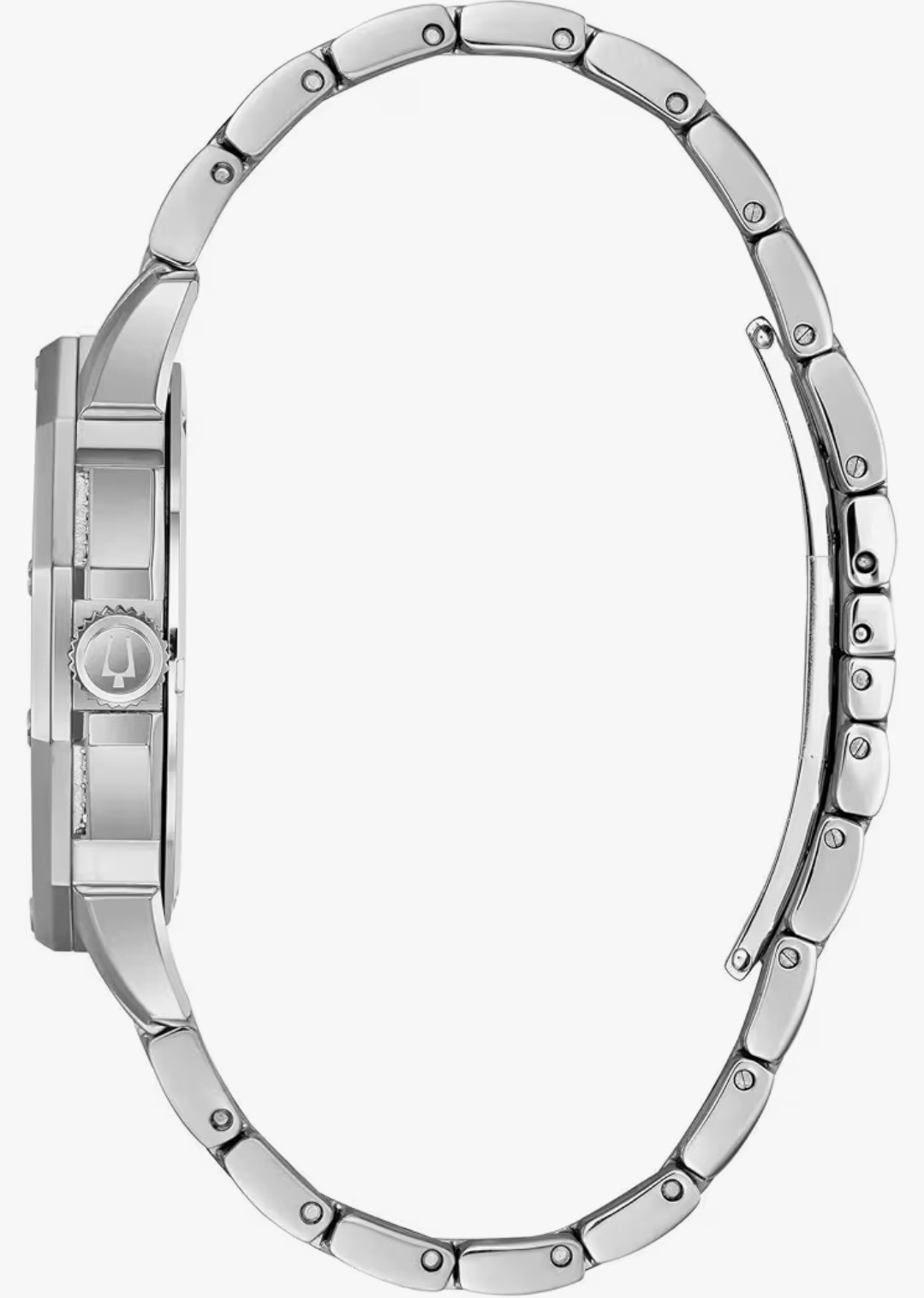 Bulova Crystal 43mm Quartz Silver Crystal Dial Steel Bracelet Water Resistant