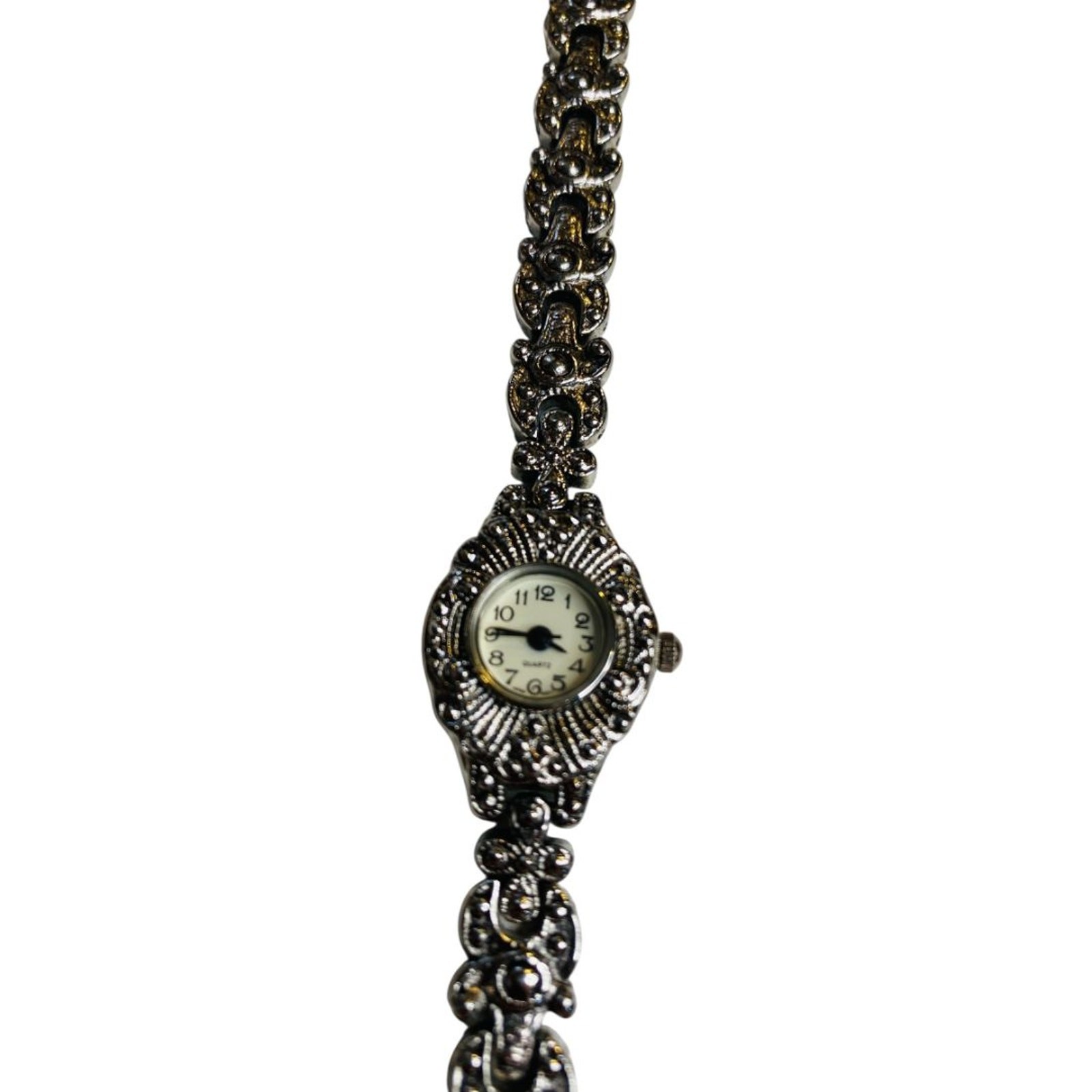 Ladies Watch Bracelet Style Silvertone 20mm Foldover Clasp New Battery